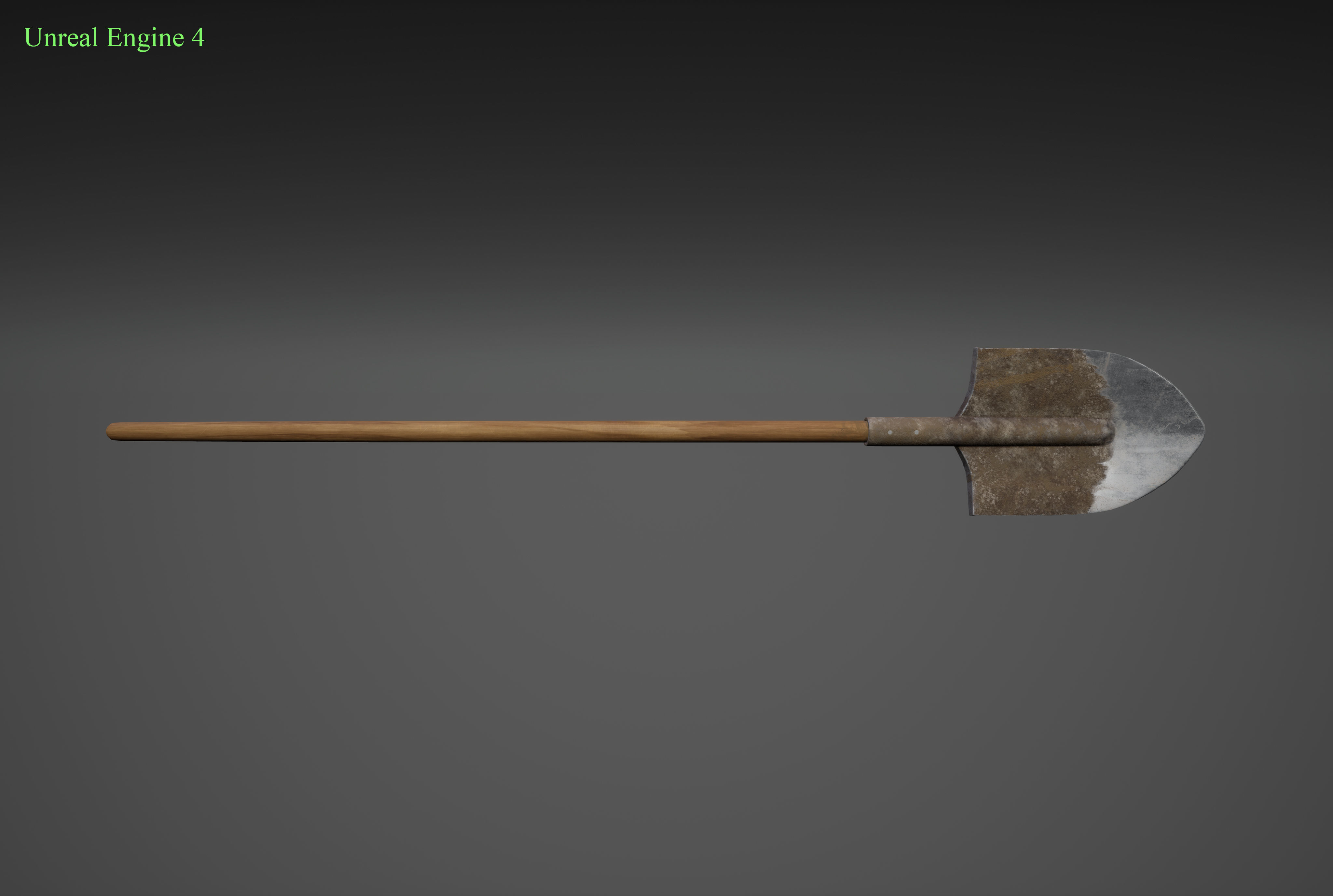 Garden shovel Low-poly 3D model_3
