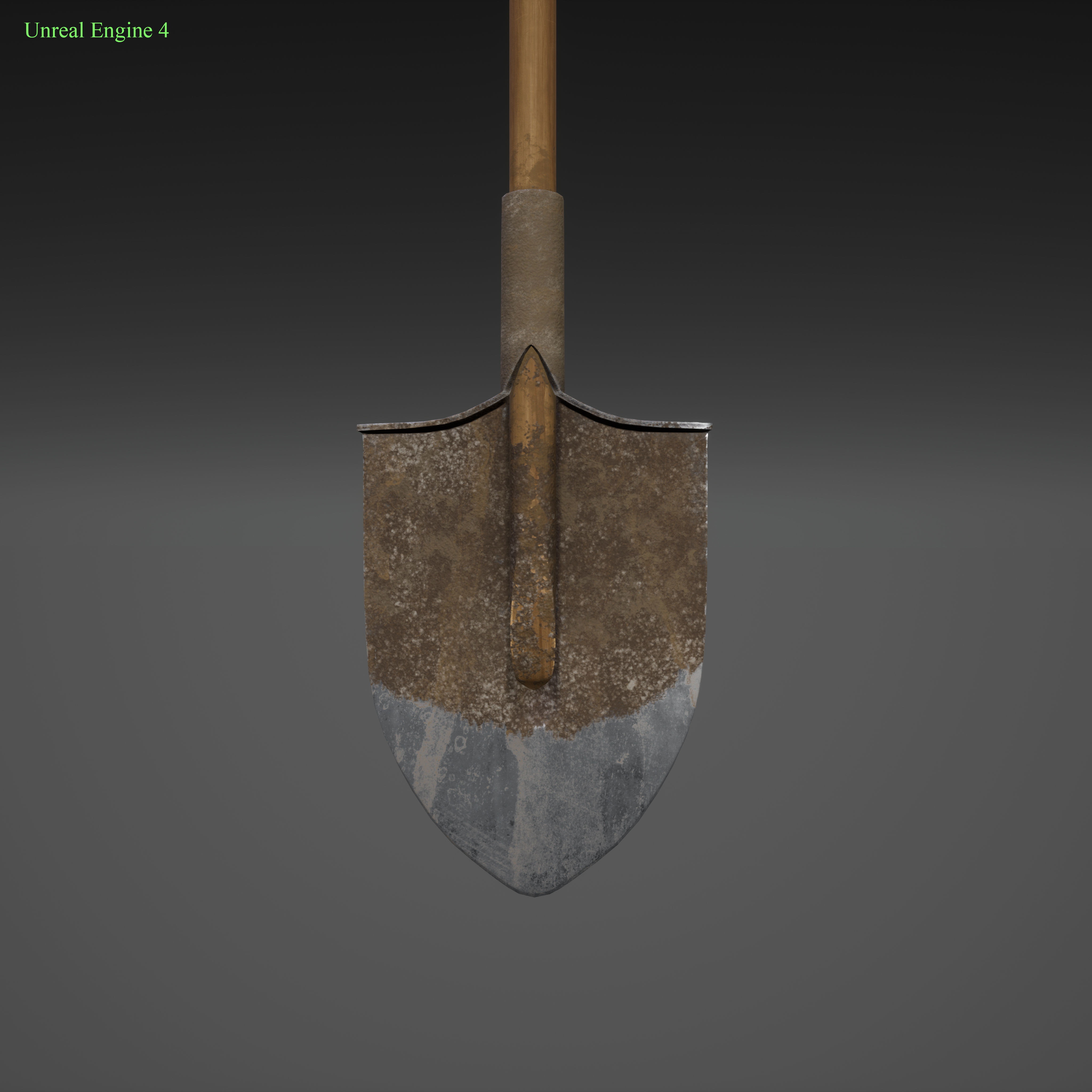 Garden shovel Low-poly 3D model_9