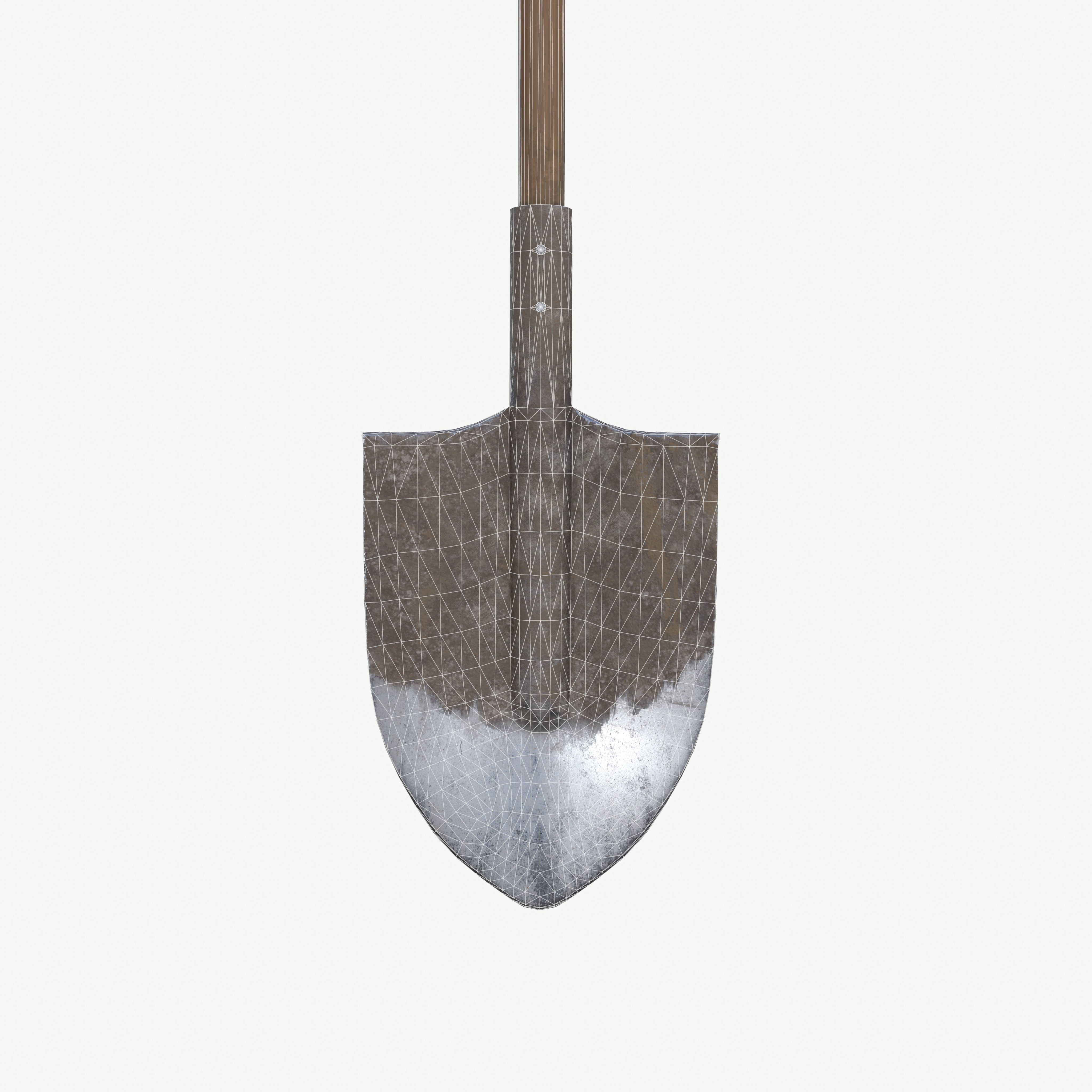 Garden shovel Low-poly 3D model_30