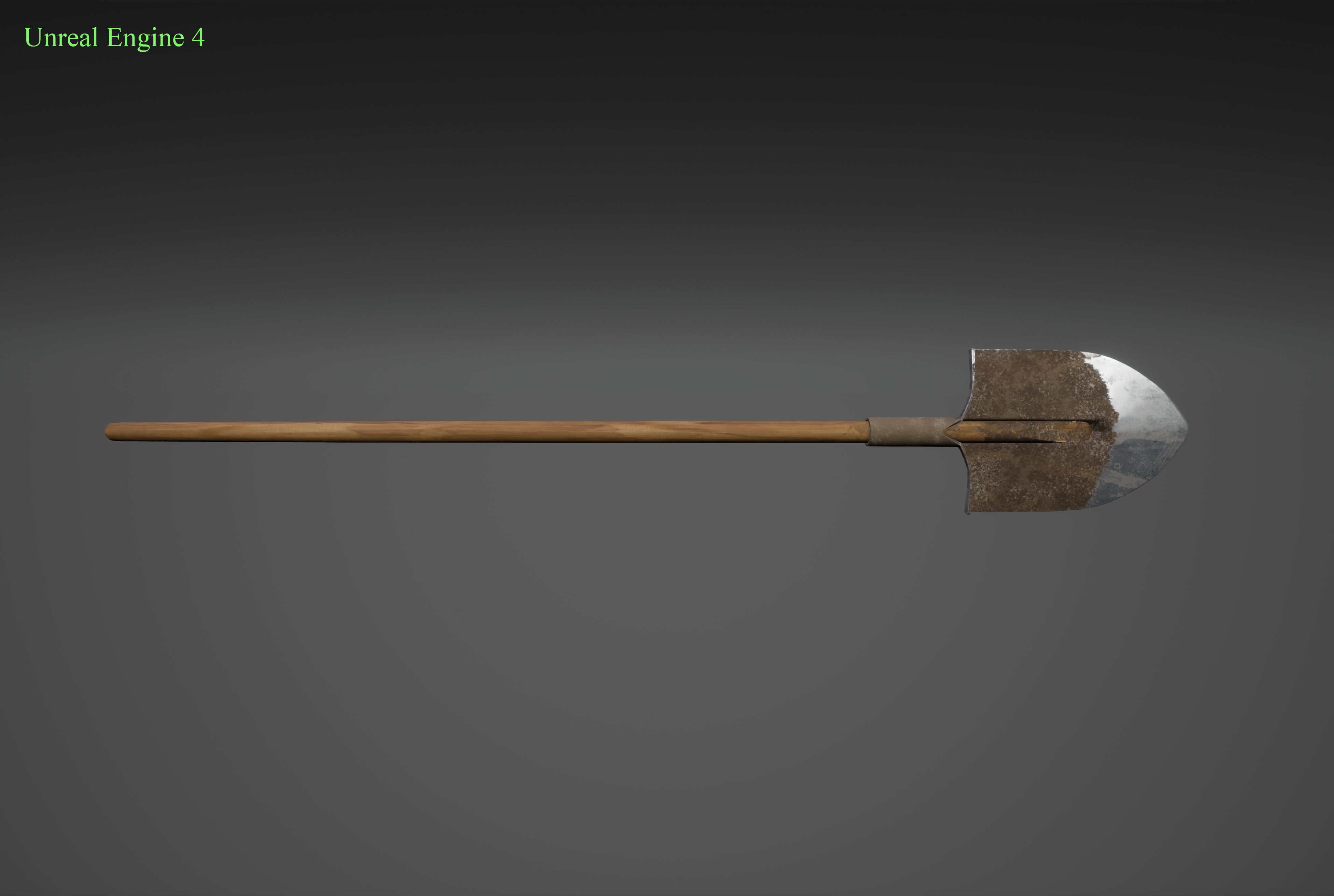 Garden shovel Low-poly 3D model_5