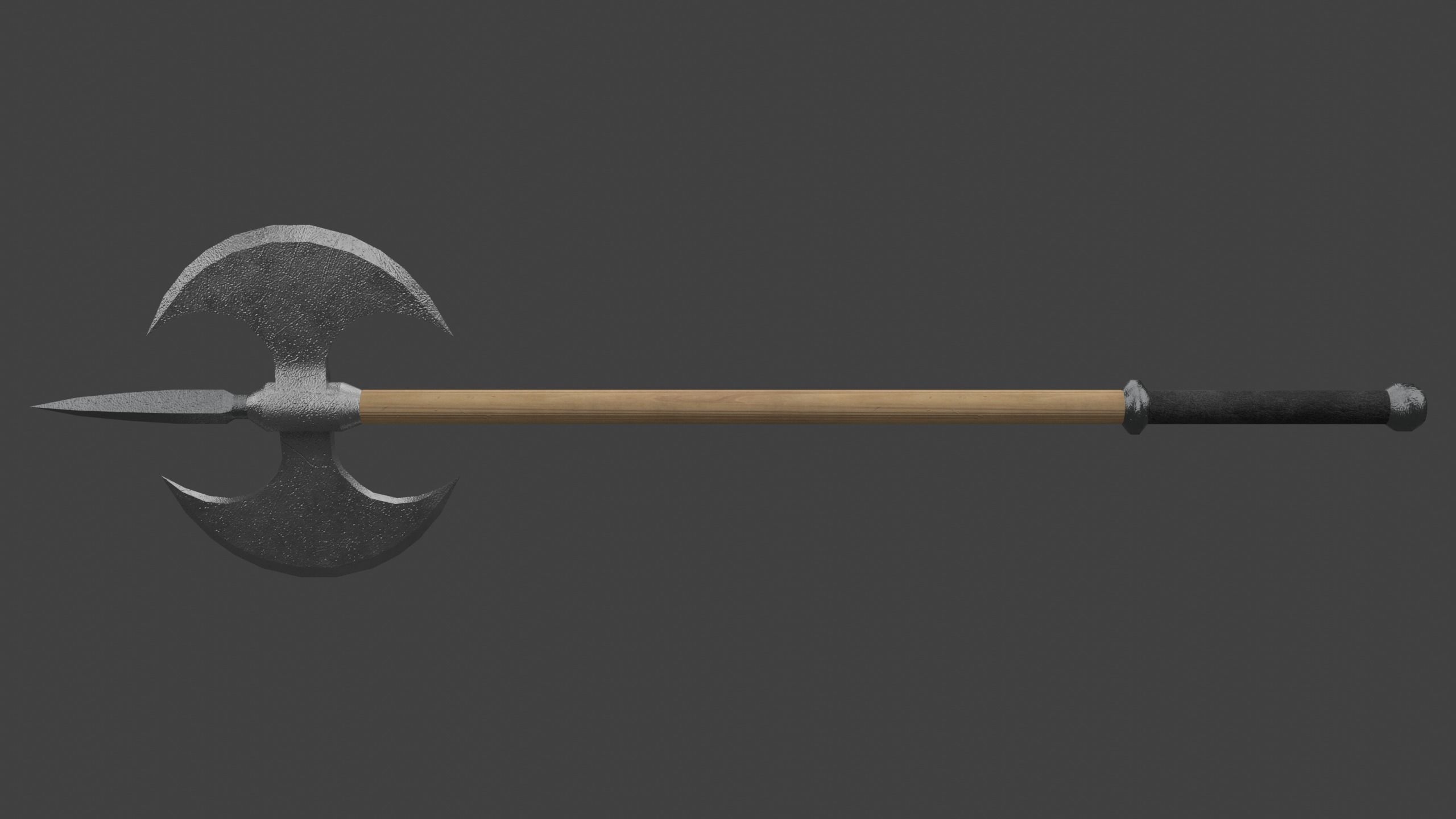 Double-Bladed Cavalry Ax Low-poly 3D model_1