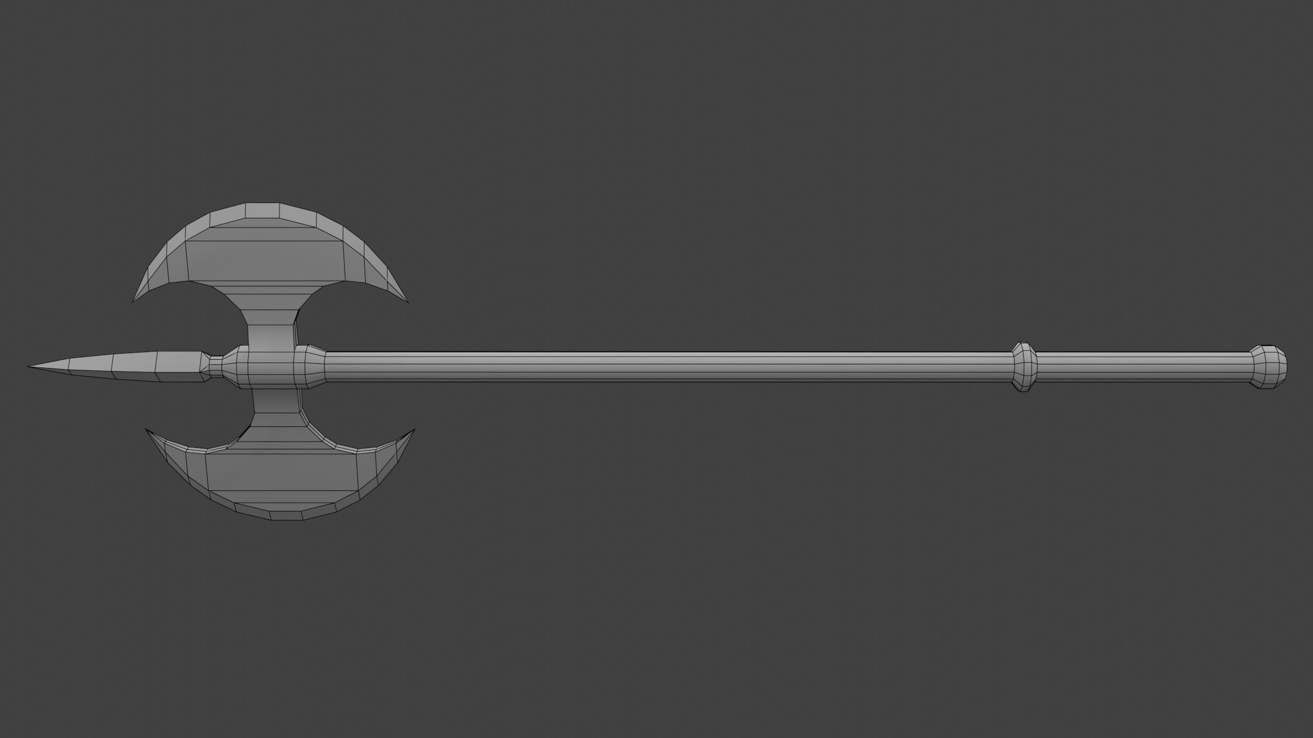 Double-Bladed Cavalry Ax Low-poly 3D model_7