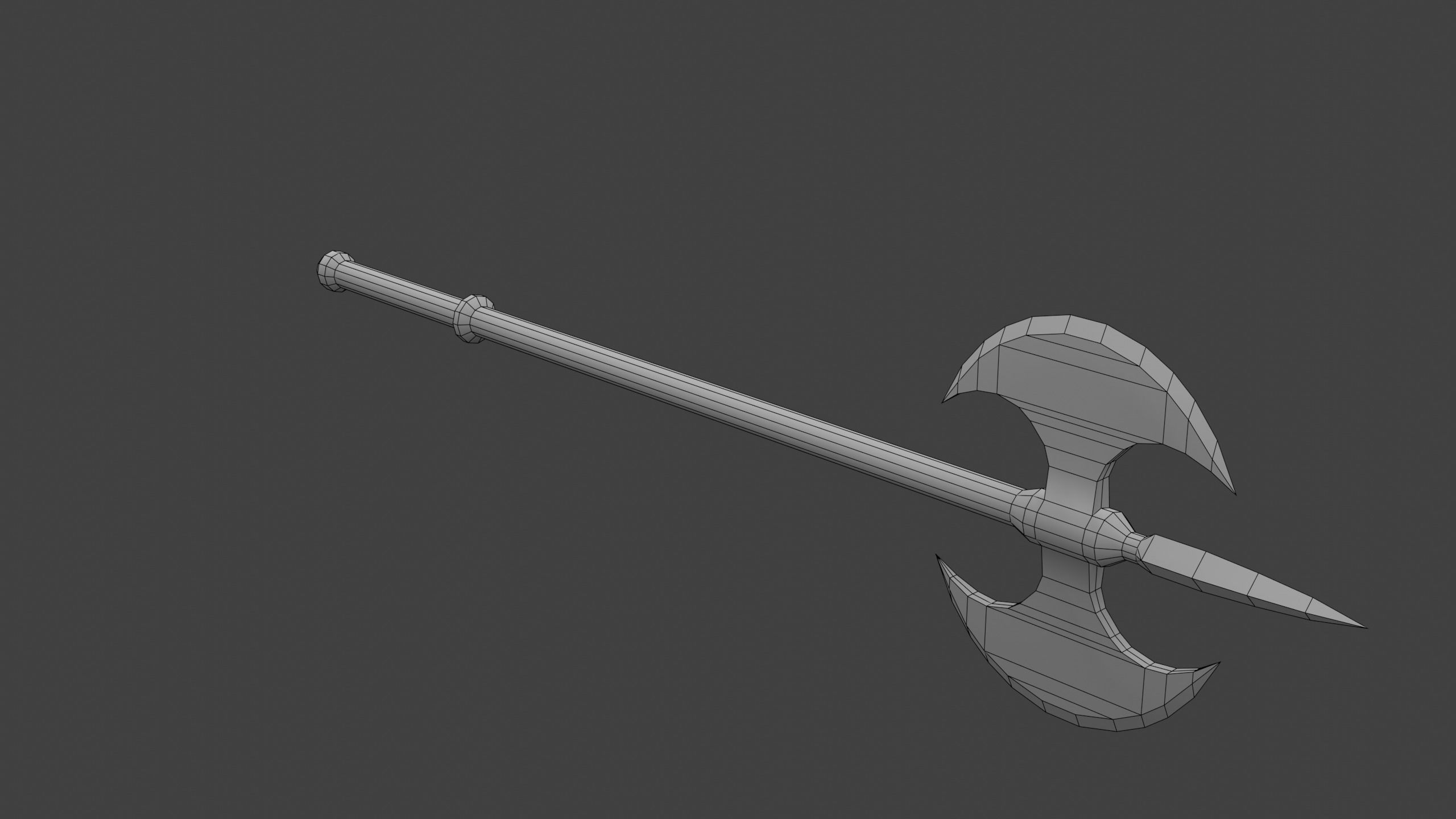 Double-Bladed Cavalry Ax Low-poly 3D model_8