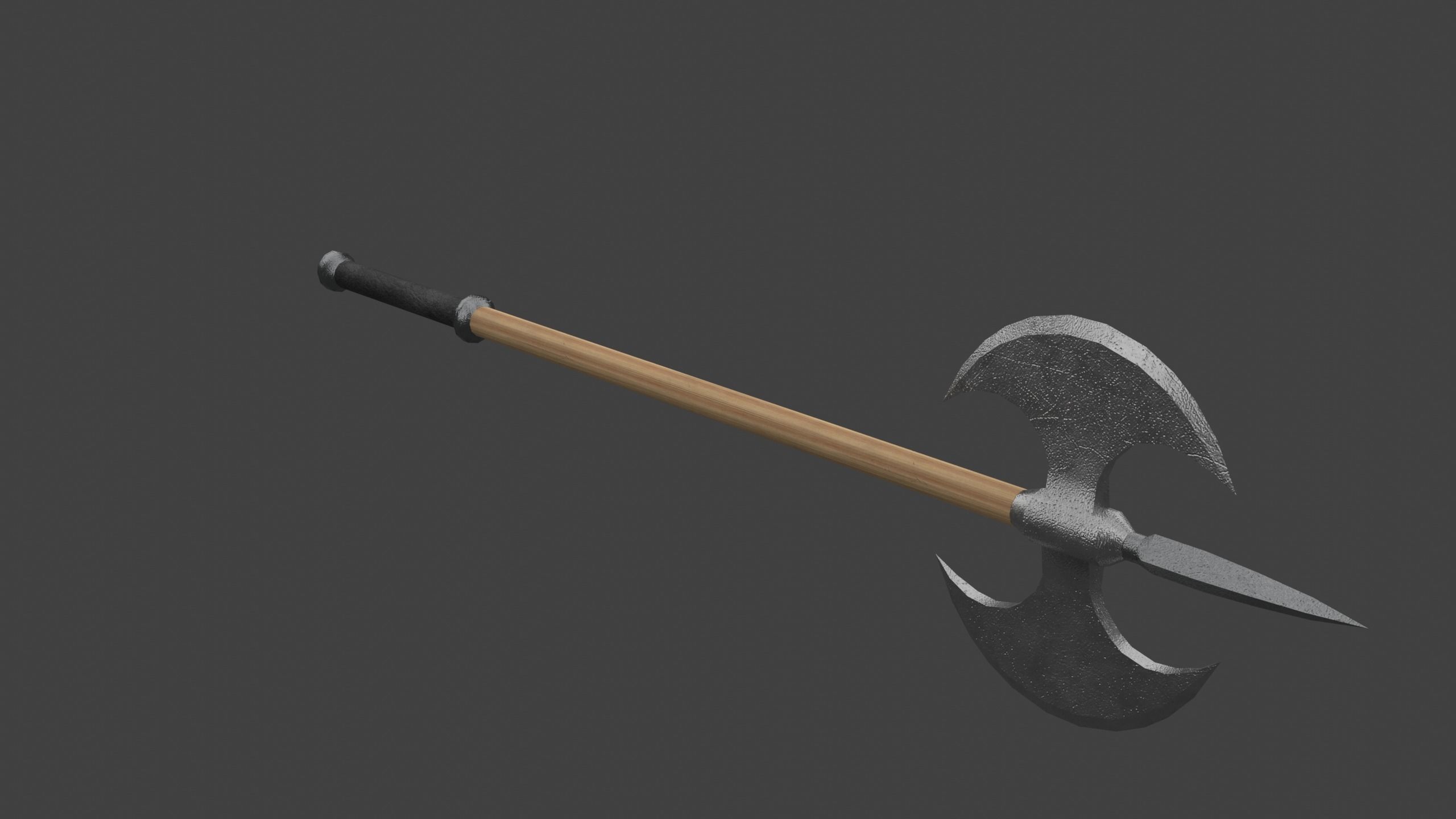 Double-Bladed Cavalry Ax Low-poly 3D model_3