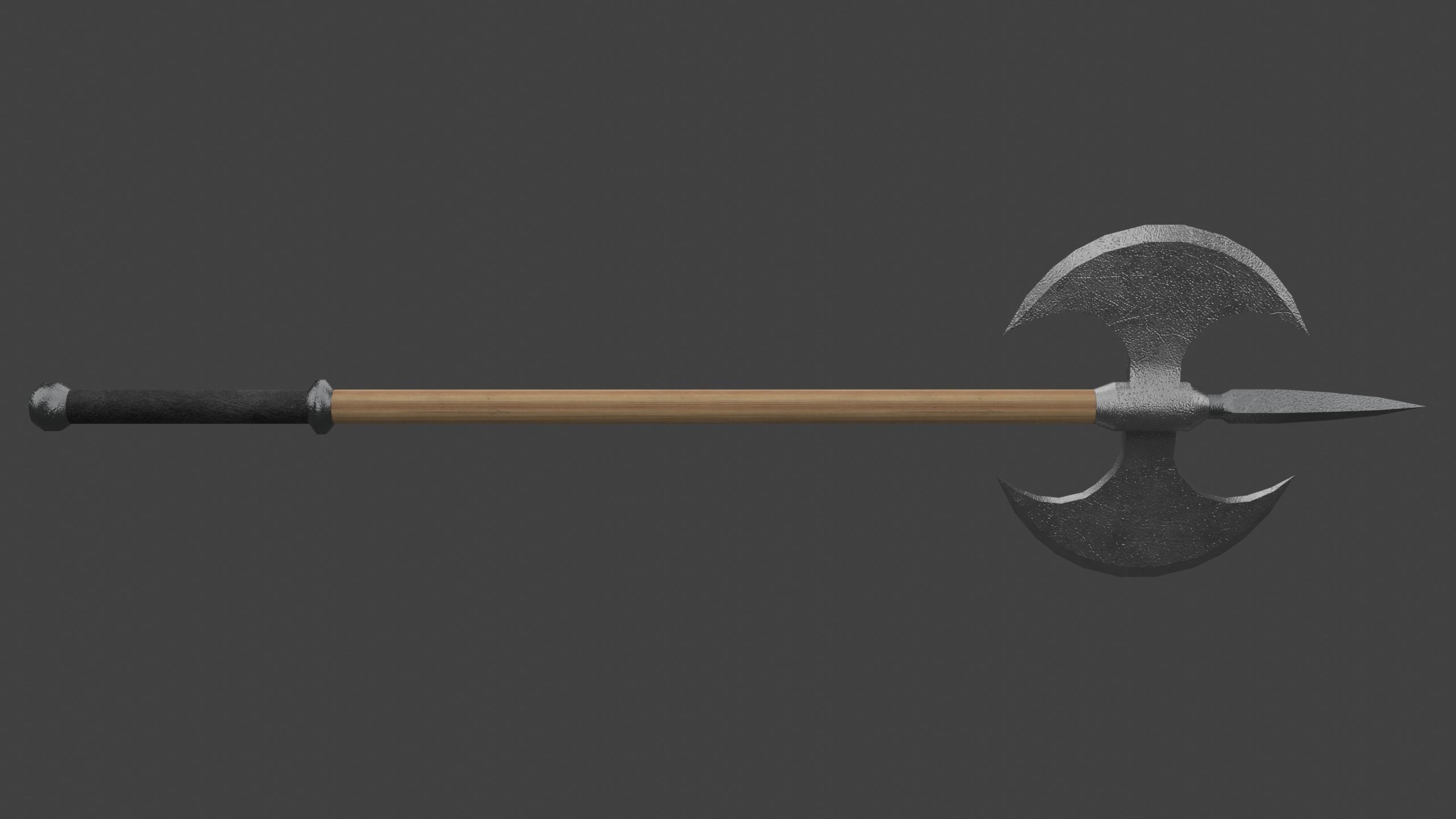 Double-Bladed Cavalry Ax Low-poly 3D model_2