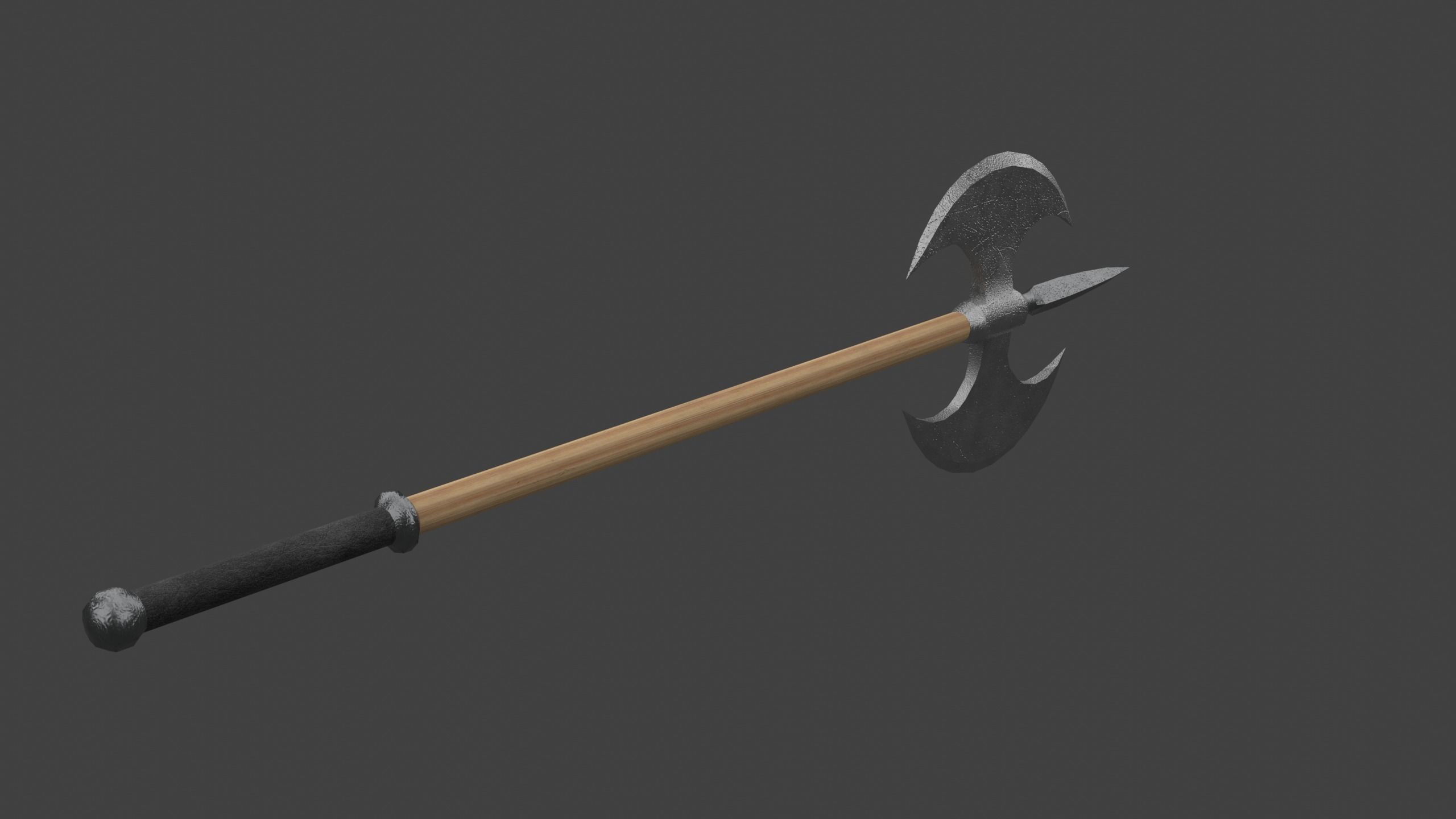 Double-Bladed Cavalry Ax Low-poly 3D model_5