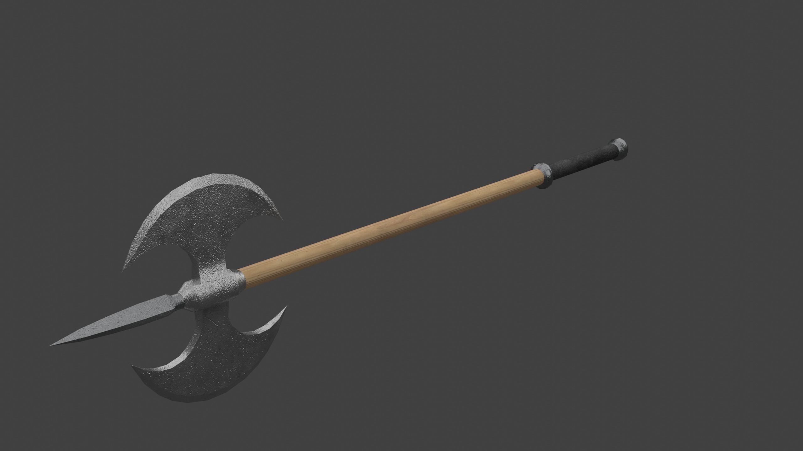 Double-Bladed Cavalry Ax Low-poly 3D model_6