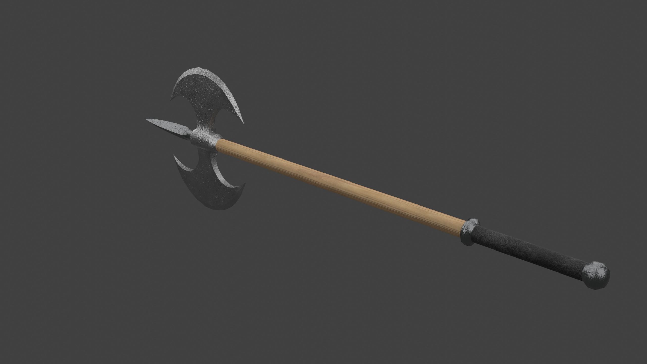 Double-Bladed Cavalry Ax Low-poly 3D model_4