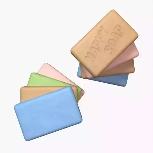 Classic Soap with 2 set of PBR Textures Low-poly 3D model