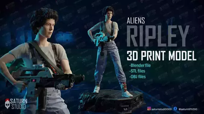 Ripley Aliens 3D print model