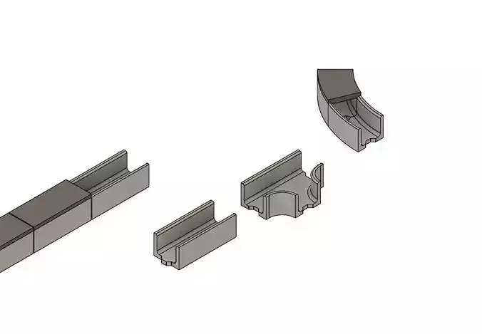 Model Railway Concrete Lineside Trunking 3D print model