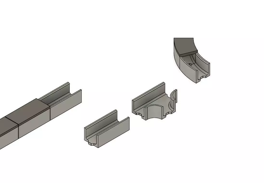 Model Railway Concrete Lineside Trunking 3D print model_0