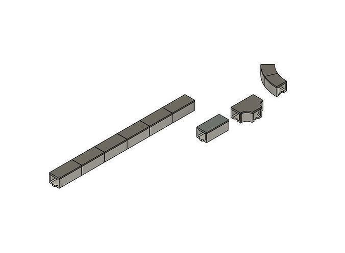 Model Railway Concrete Lineside Trunking 3D print model 2
