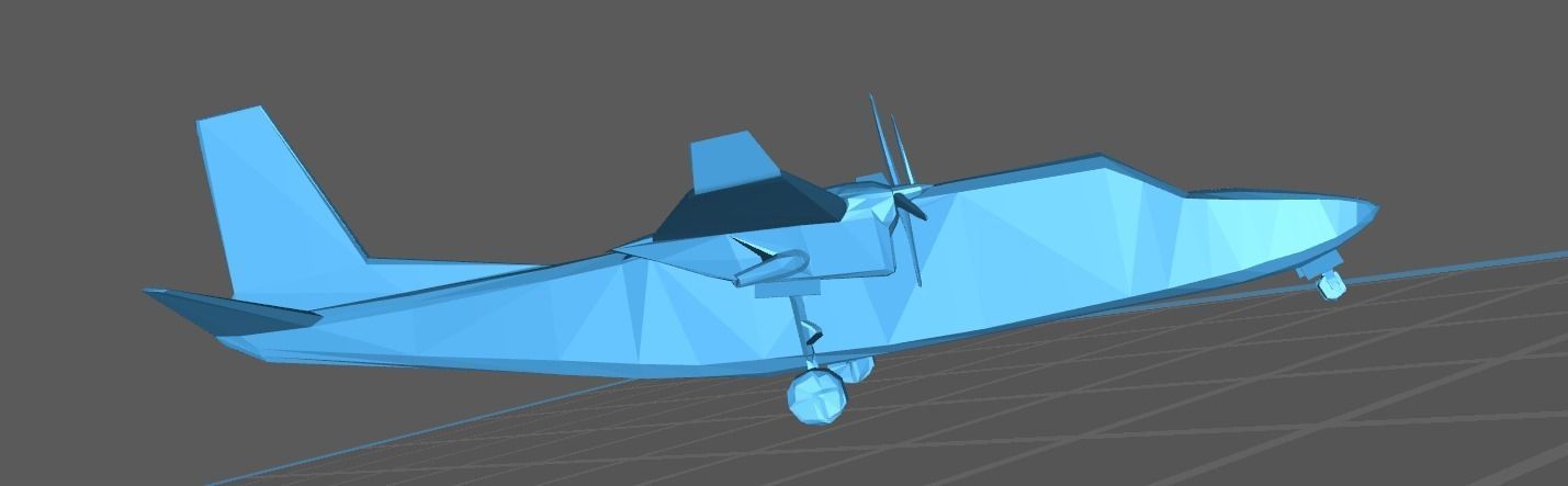 Airplane - Twin Commander AC 1000 695 A B  Low Poly 3D print model_1