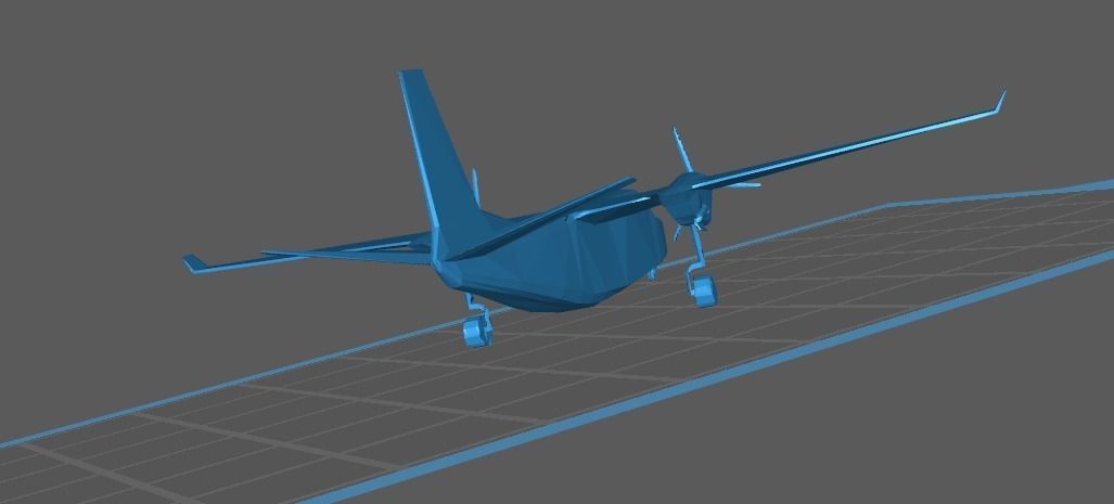 Airplane - Twin Commander AC 1000 695 A B  Low Poly 3D print model_3