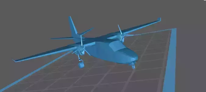 Airplane - Twin Commander AC 1000 695 A B  Low Poly 3D print model