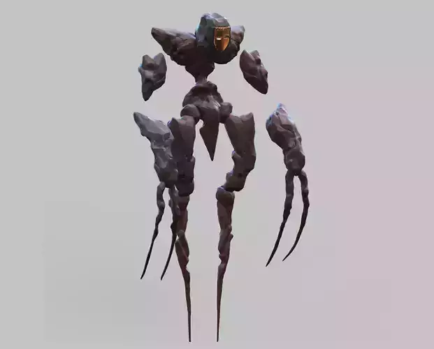 Stone Golem with golden mask