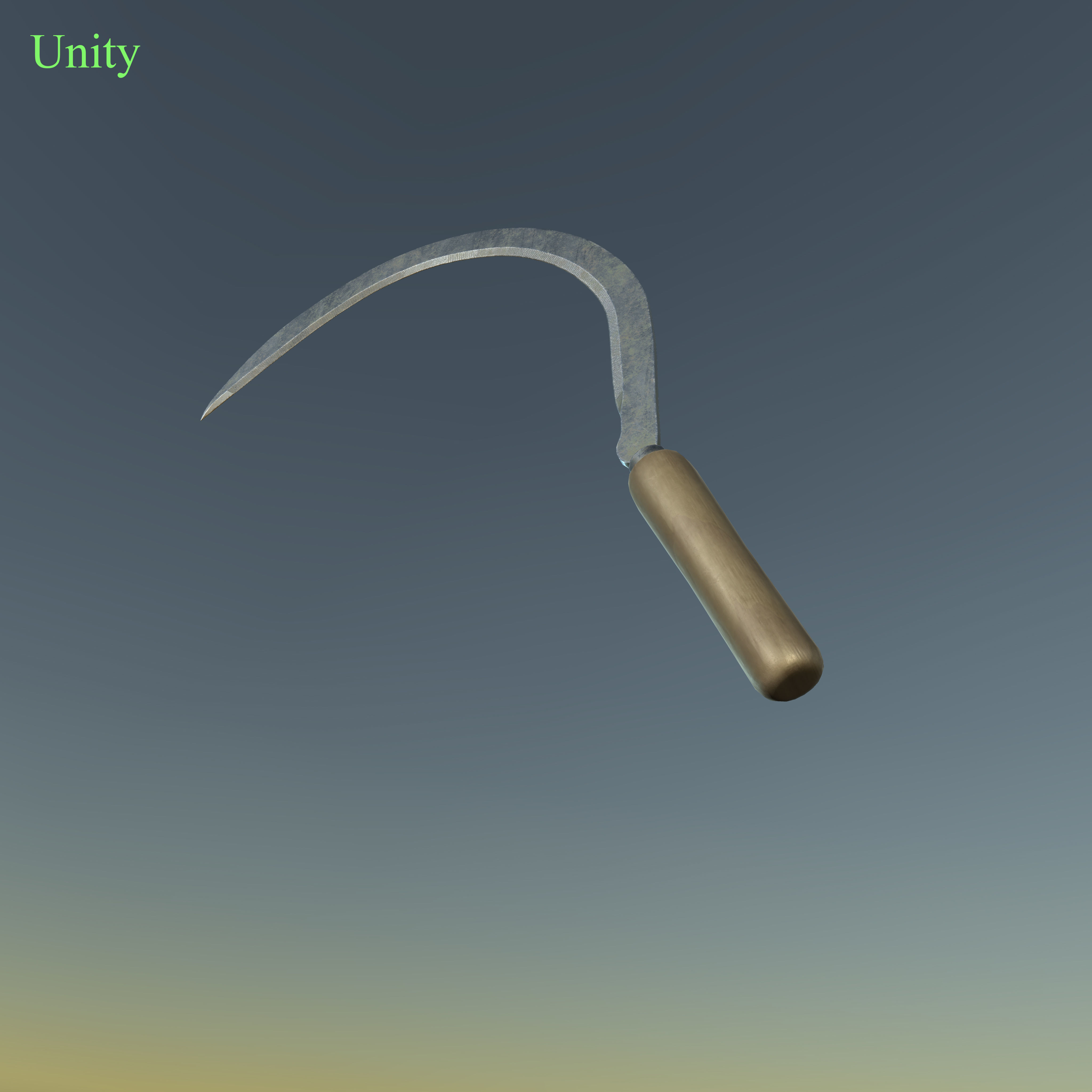 Sickle garden hoe Low-poly 3D model_10