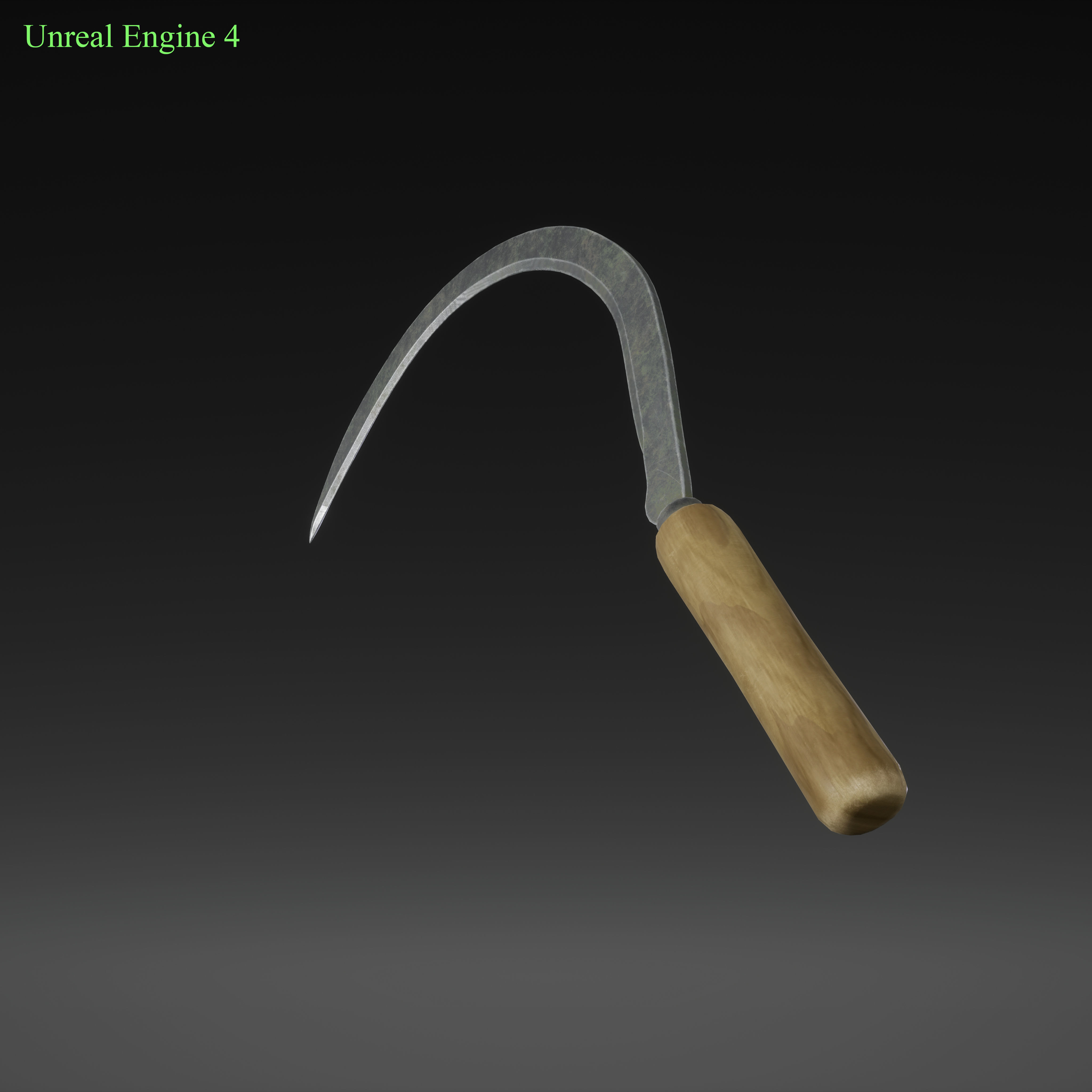 Sickle garden hoe Low-poly 3D model_6