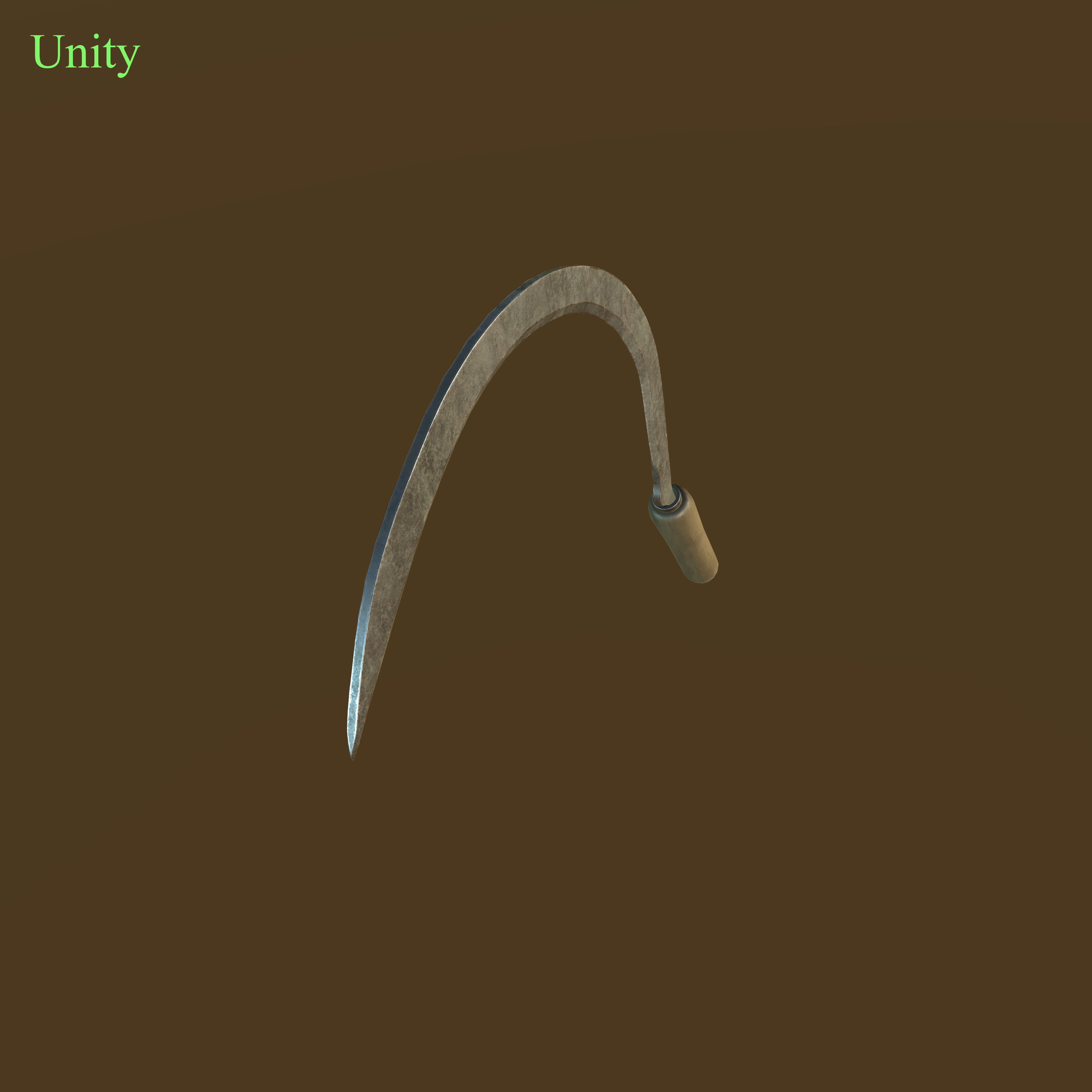 Sickle garden hoe Low-poly 3D model_9