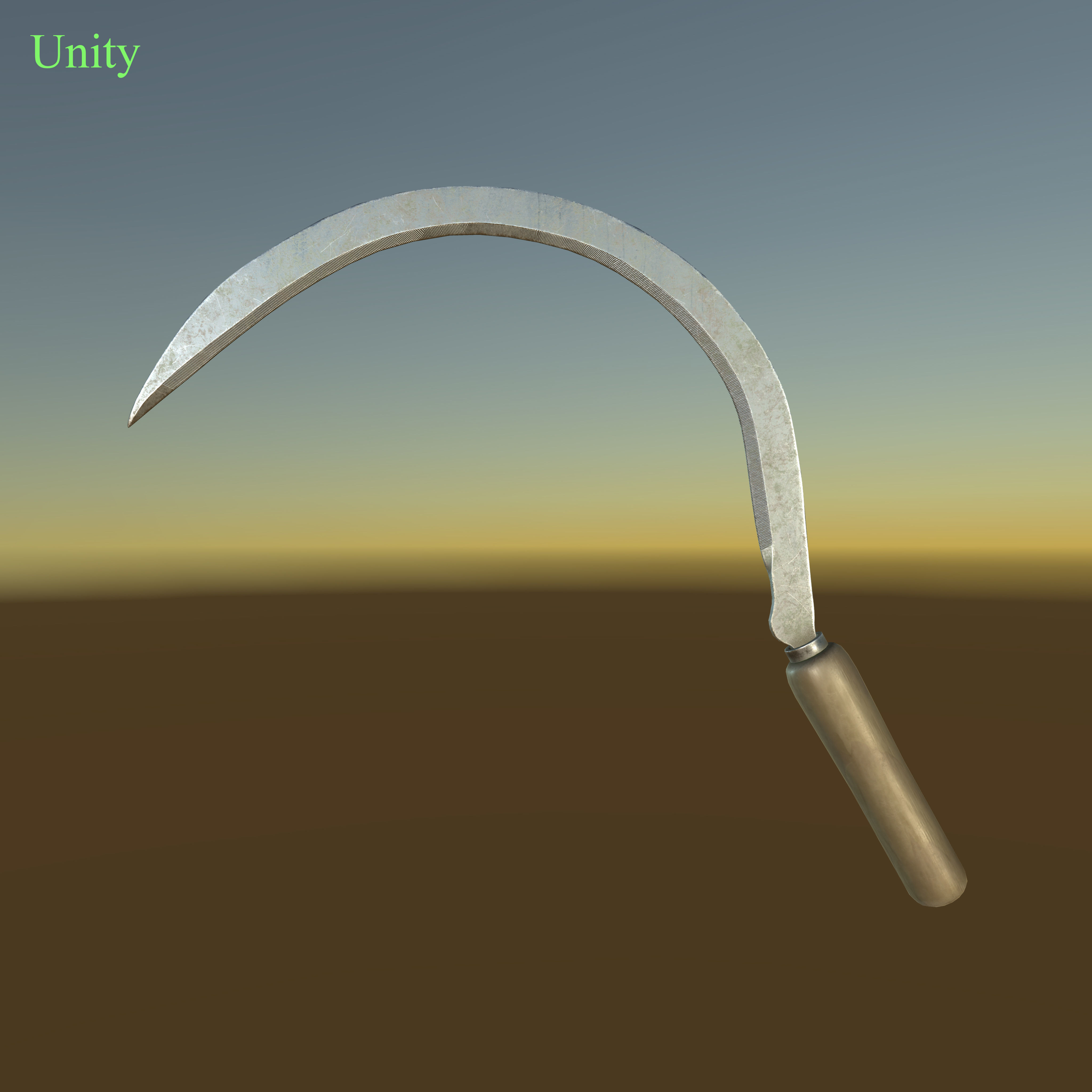 Sickle garden hoe Low-poly 3D model_7