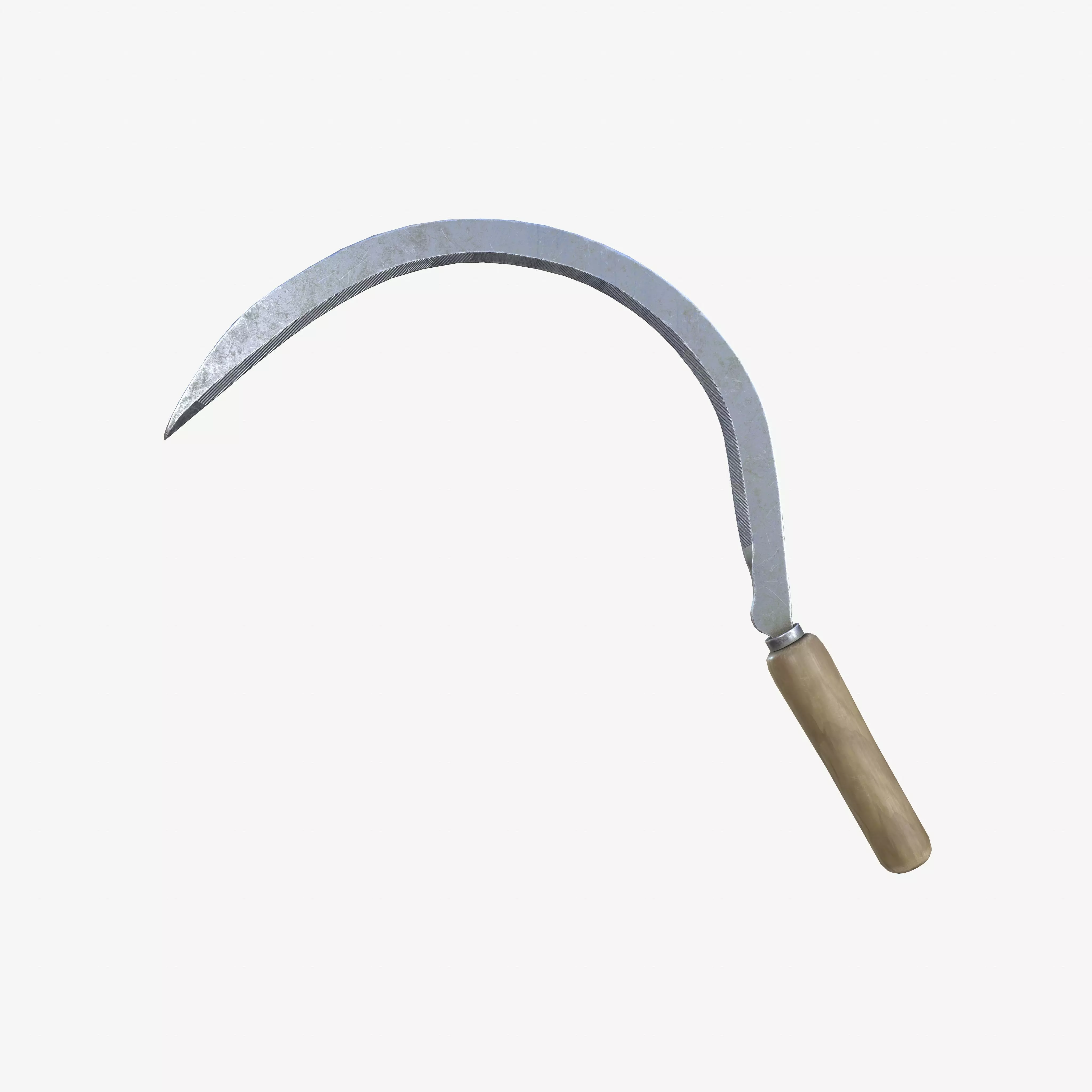 Sickle garden hoe Low-poly 3D model_0