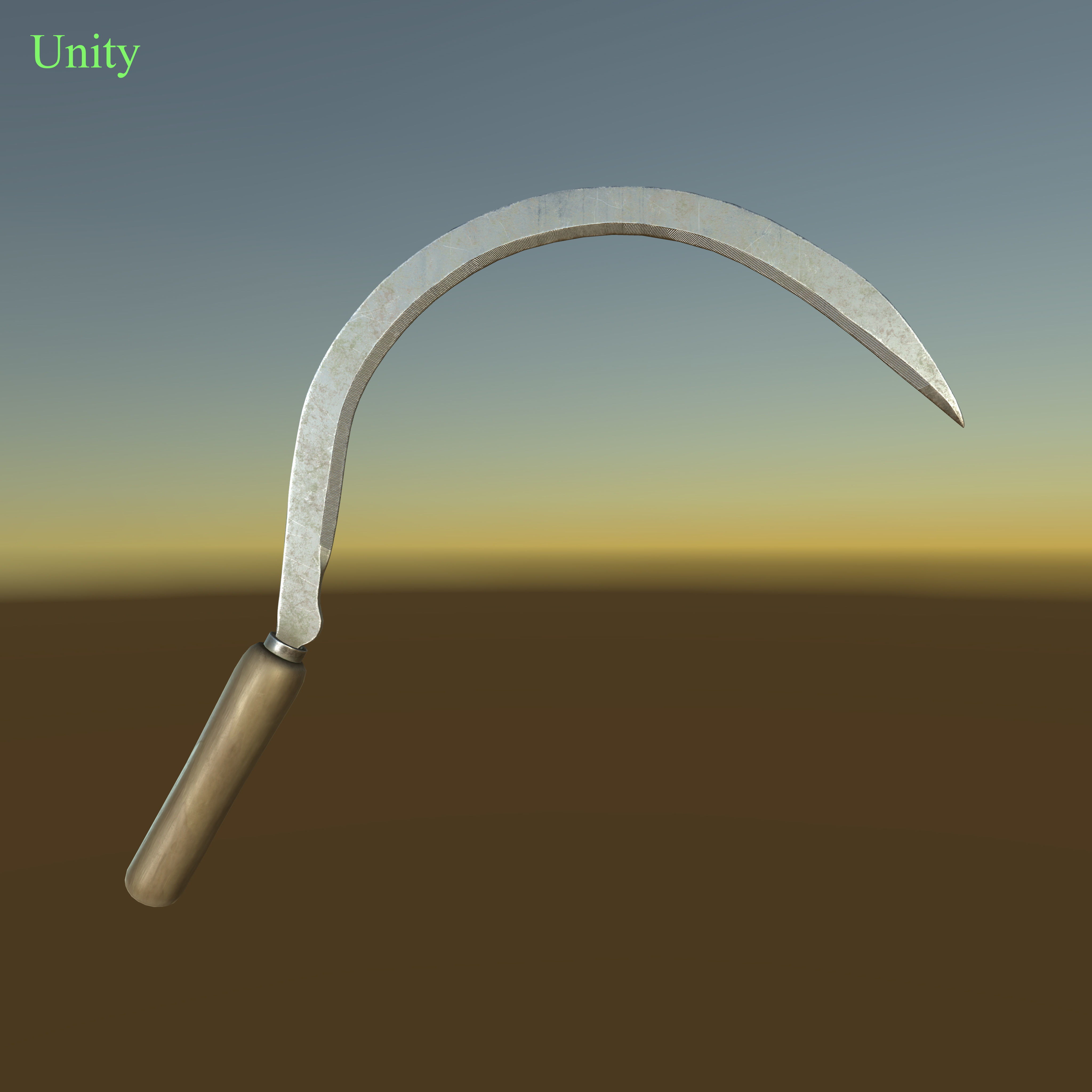 Sickle garden hoe Low-poly 3D model_8