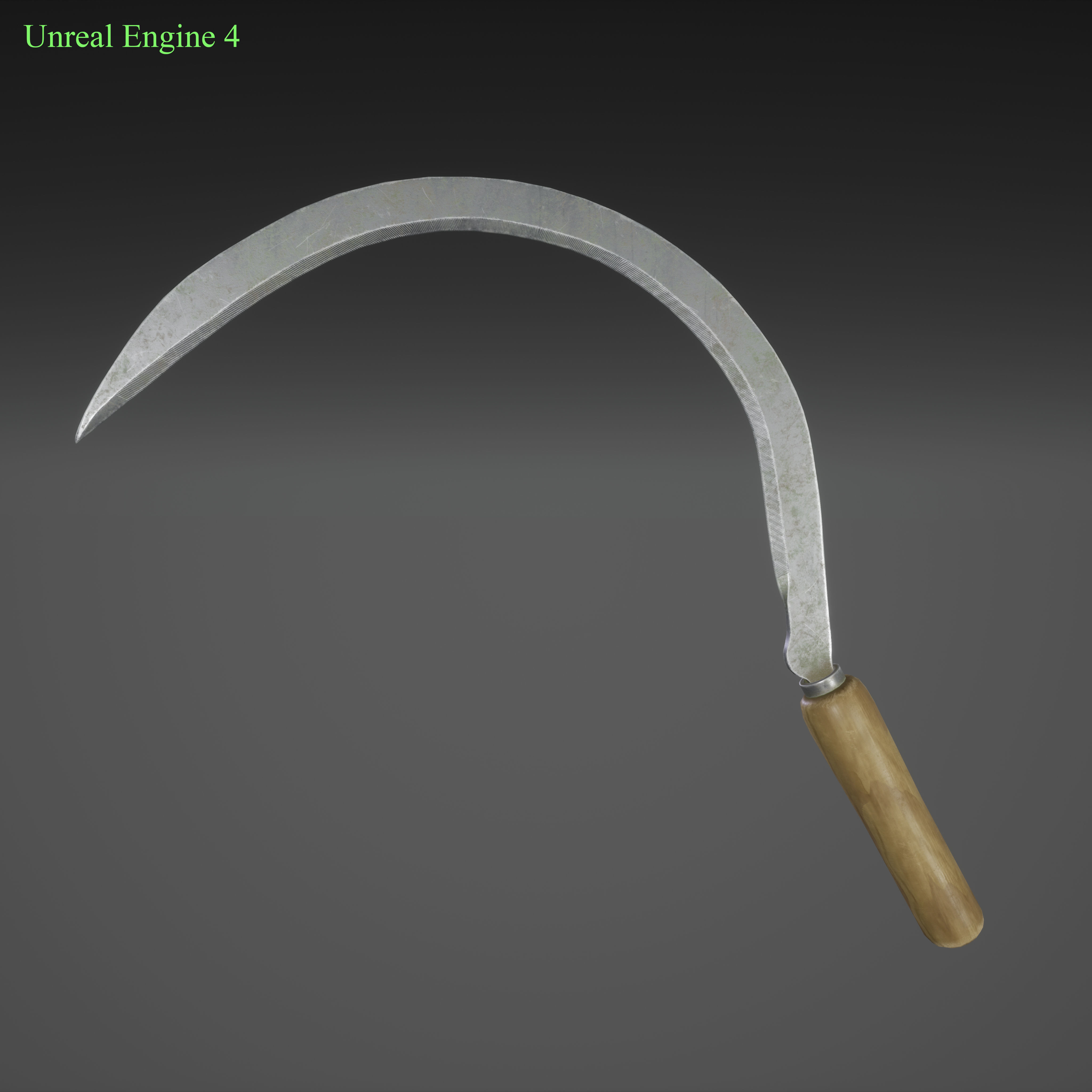 Sickle garden hoe Low-poly 3D model_3