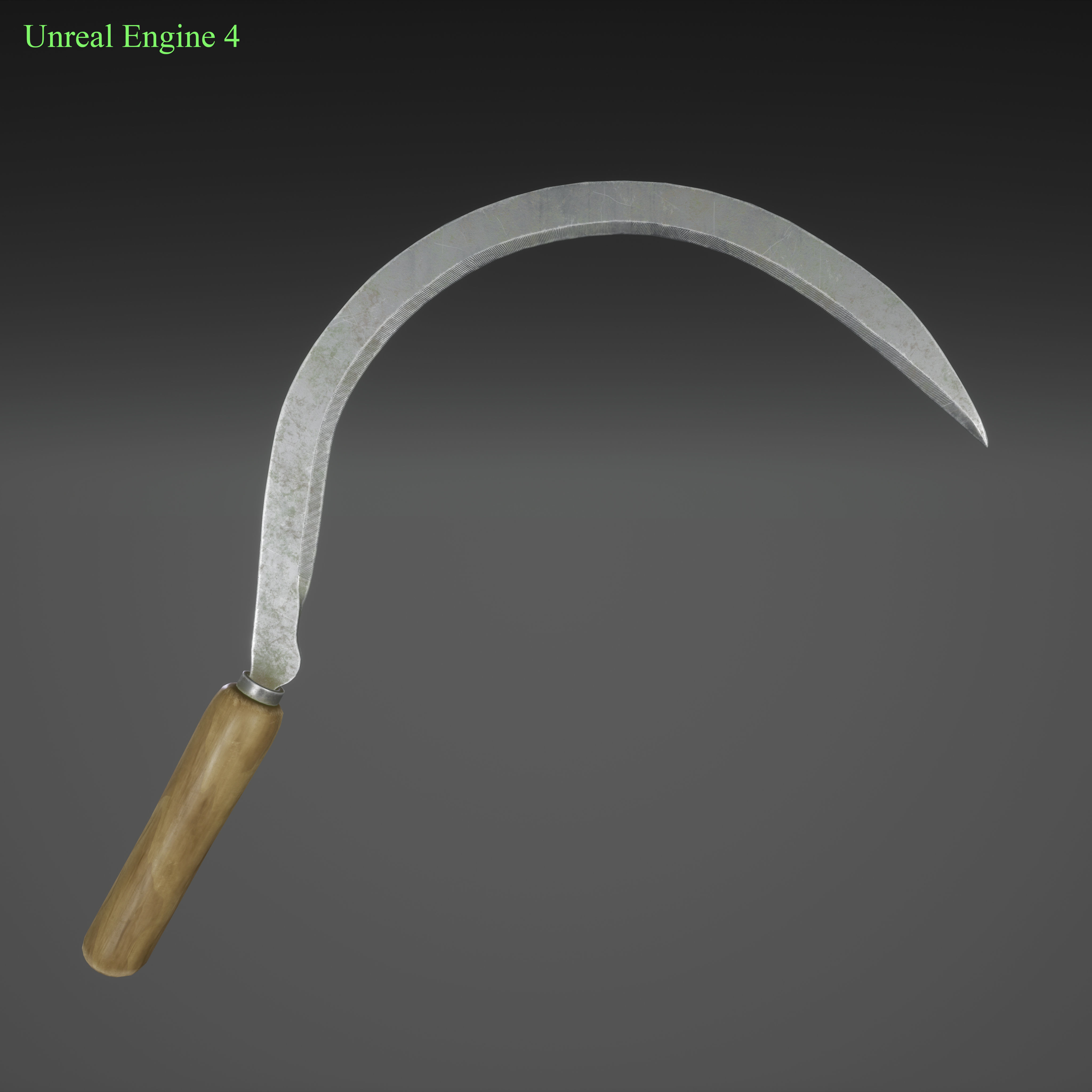 Sickle garden hoe Low-poly 3D model_4