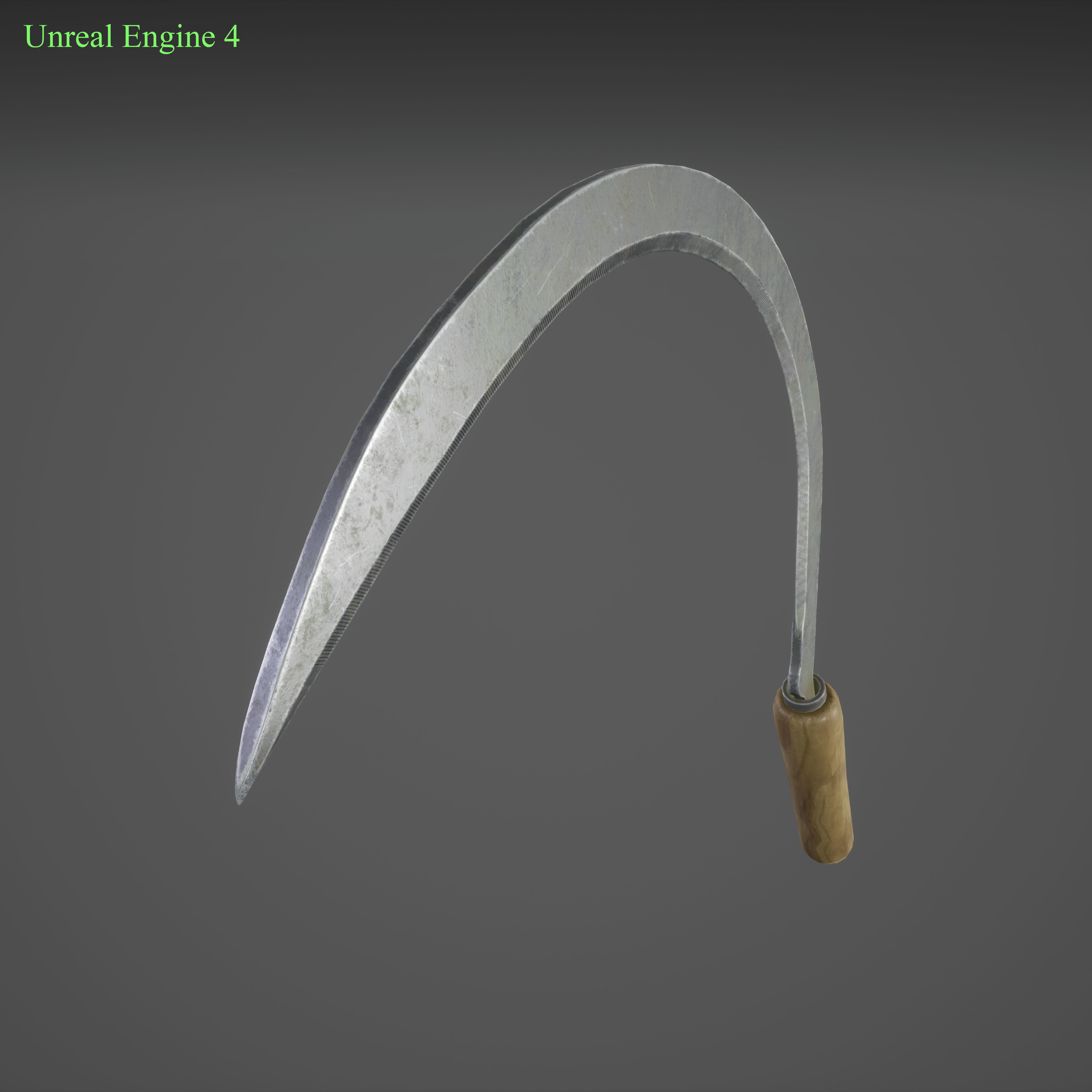 Sickle garden hoe Low-poly 3D model_5