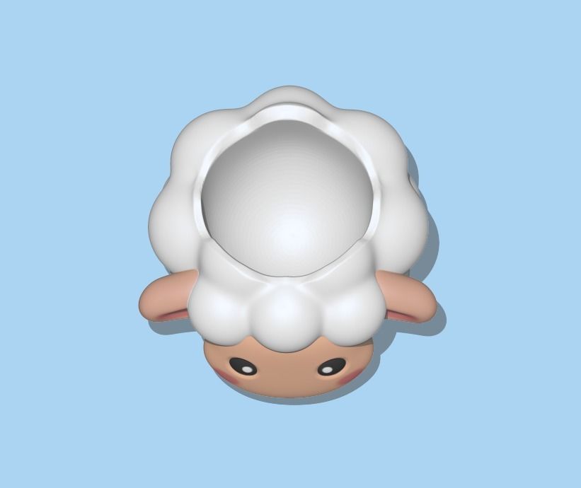 Cute Sheep Pot 3D print model_3