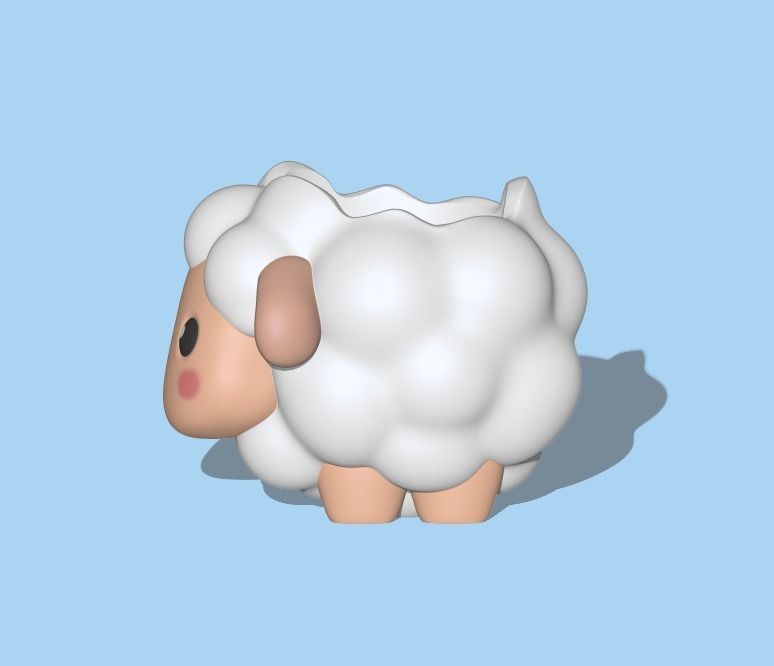 Cute Sheep Pot 3D print model_4