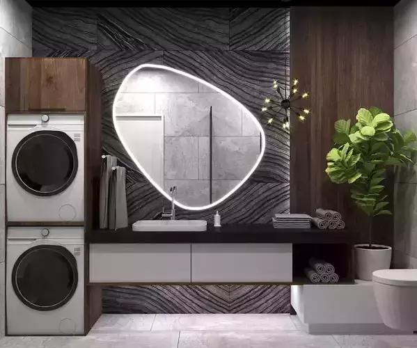 MODERN HOUSE AND RESTROOM CORONA RENDER  3D model