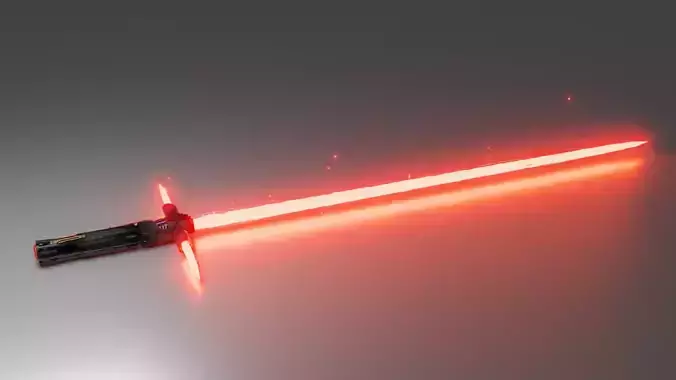 Kylo Ren Lightsaber Low-poly 3D model