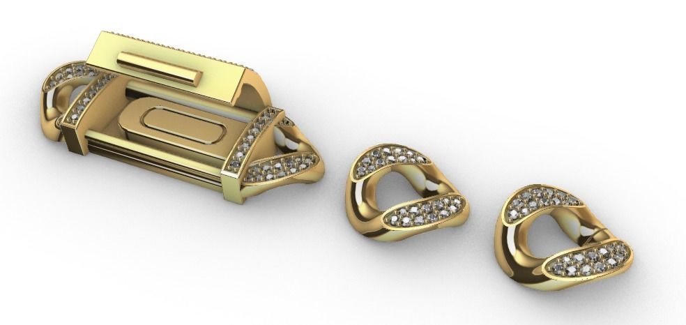 12 MM MIAMI CUBAN LINK CHAIN 2 ROWS DIAMOND BRACELET OR NECKLACE 3D print model_5