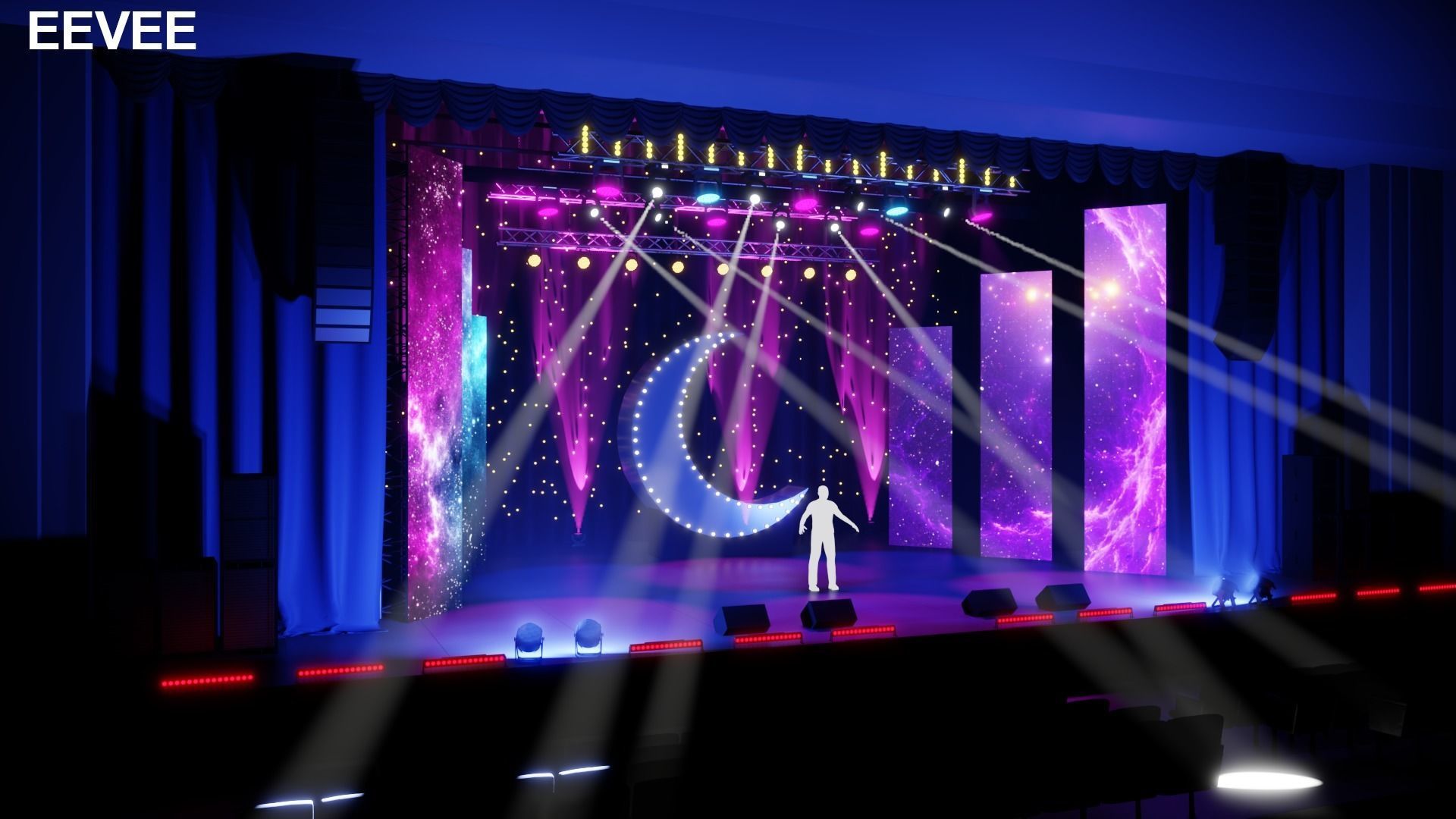 Palace of Students Almaty theatre scene 3D model_8