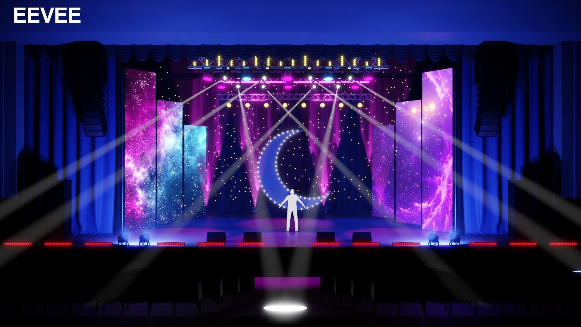 Palace of Students Almaty theatre scene 3D model_7