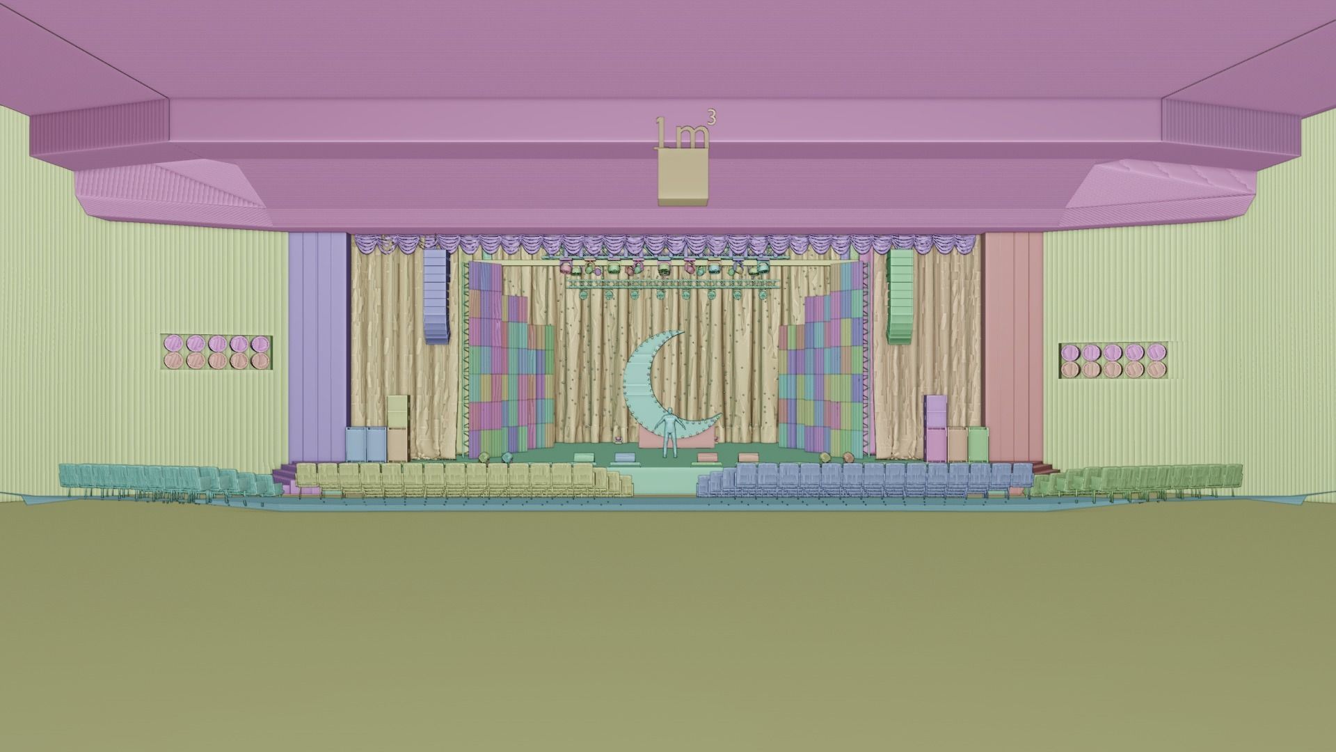 Palace of Students Almaty theatre scene 3D model_12