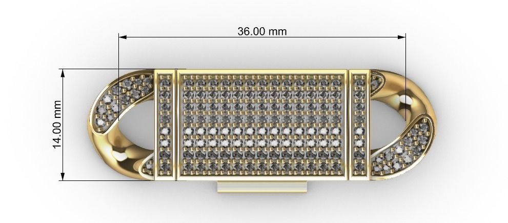 14 MM MIAMI CUBAN LINK CHAIN 2 ROWS DIAMOND BRACELET OR NECKLACE 3D print model_6