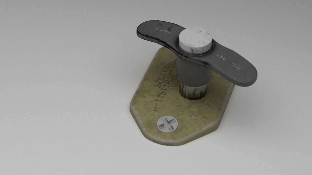 F16 ALT Gear Down Panel 3D model_2