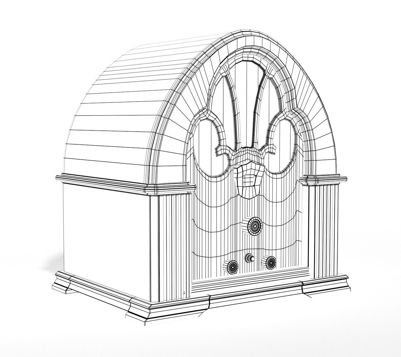 Vintage Radio 3D model_7