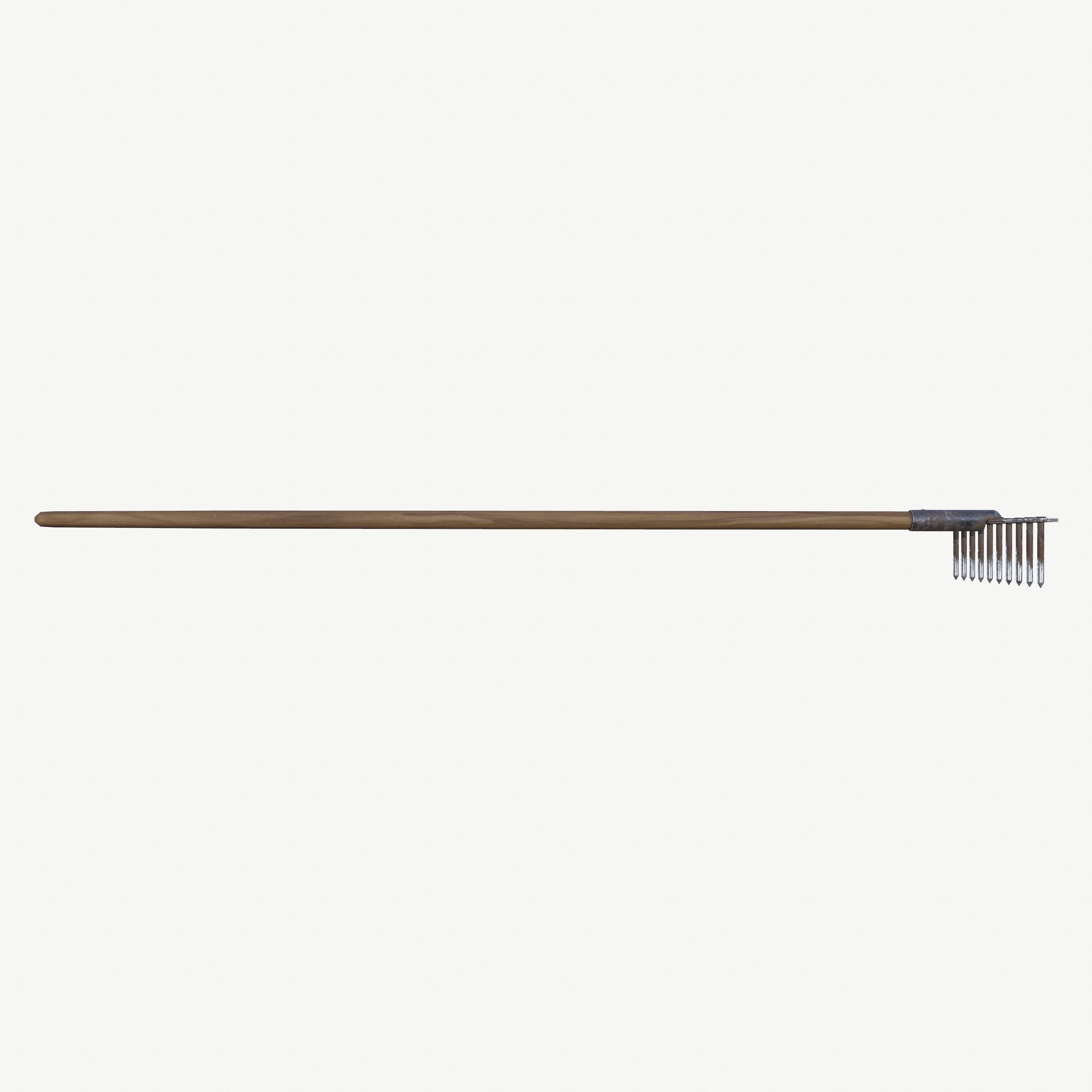 Garden rake Low-poly 3D model_14