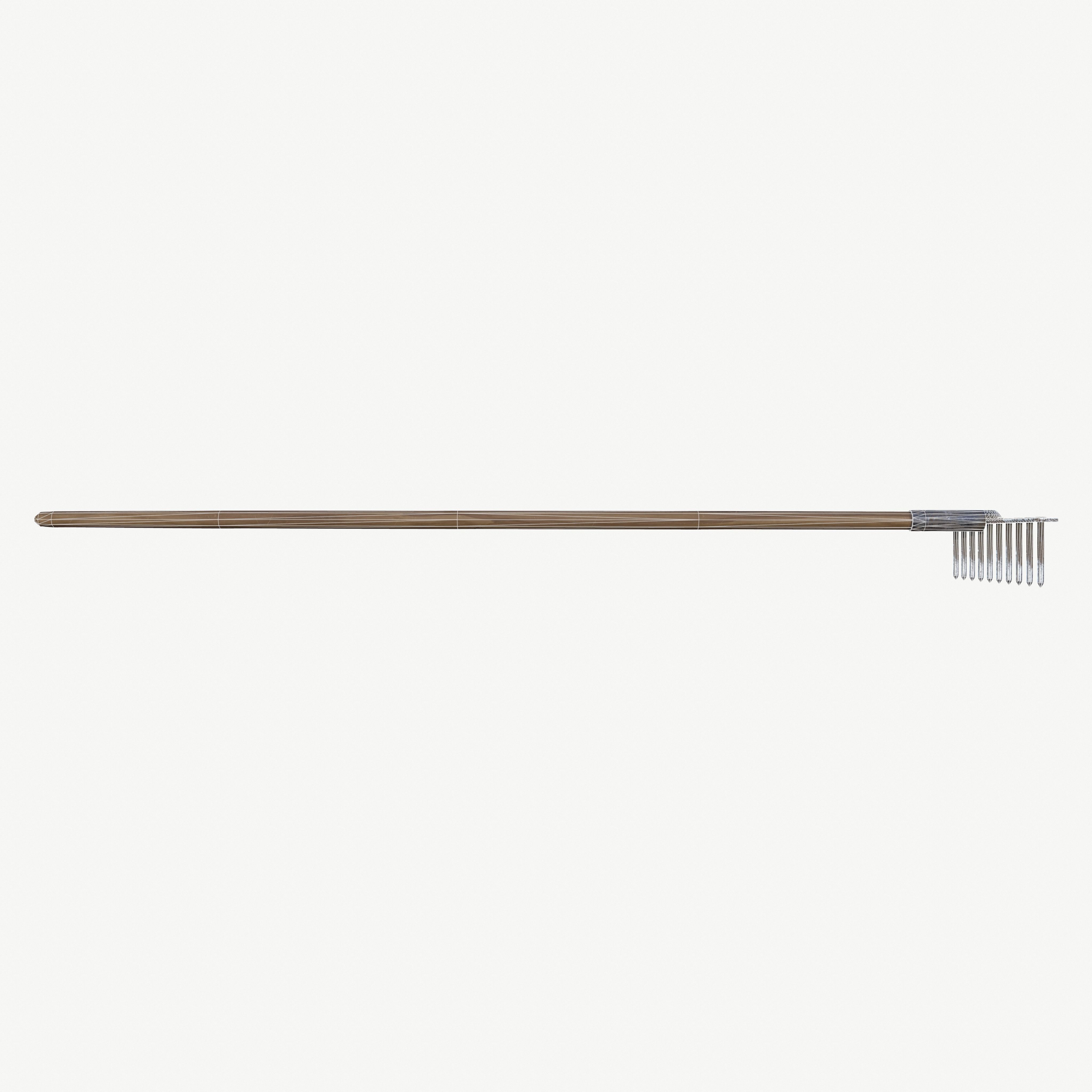 Garden rake Low-poly 3D model_19