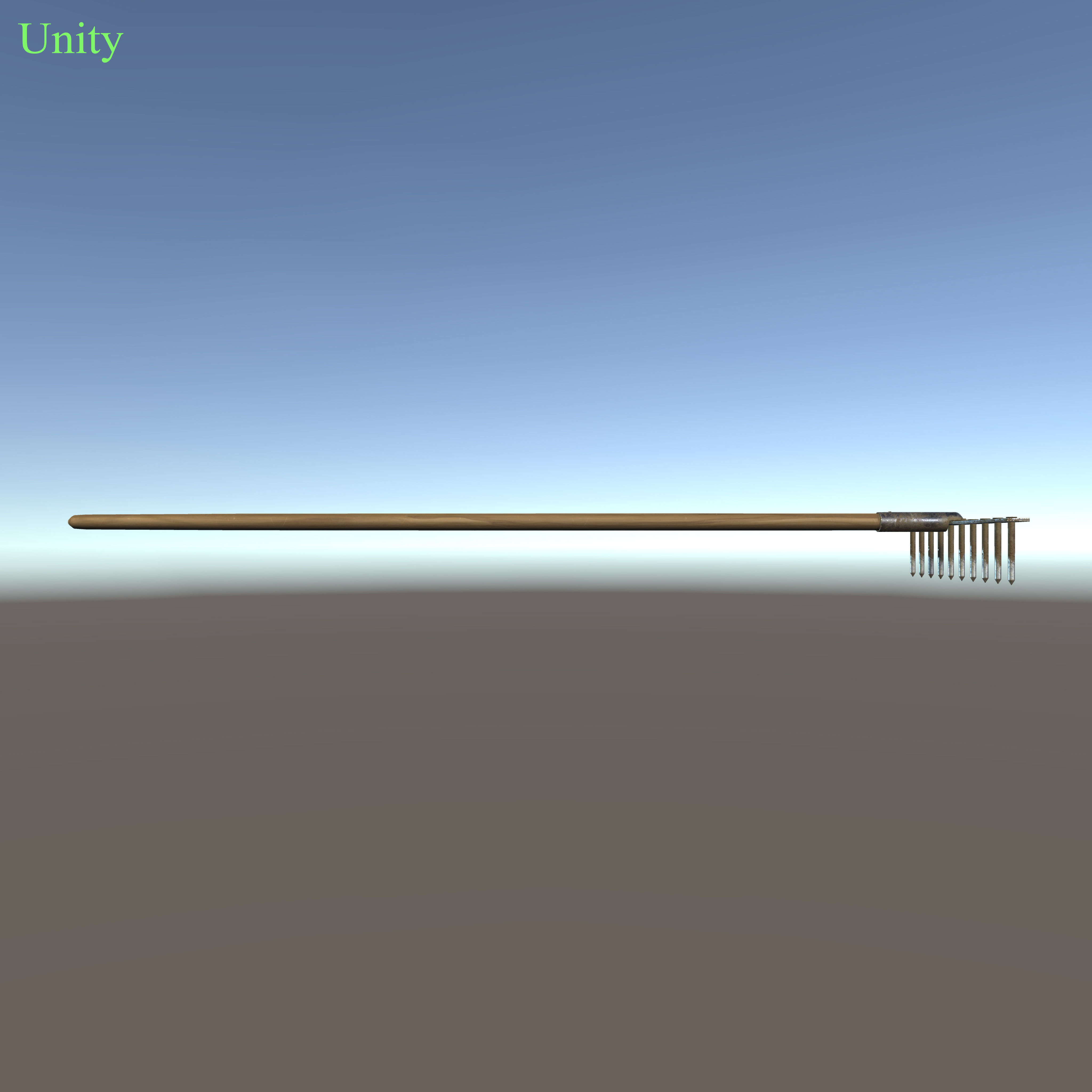 Garden rake Low-poly 3D model_10