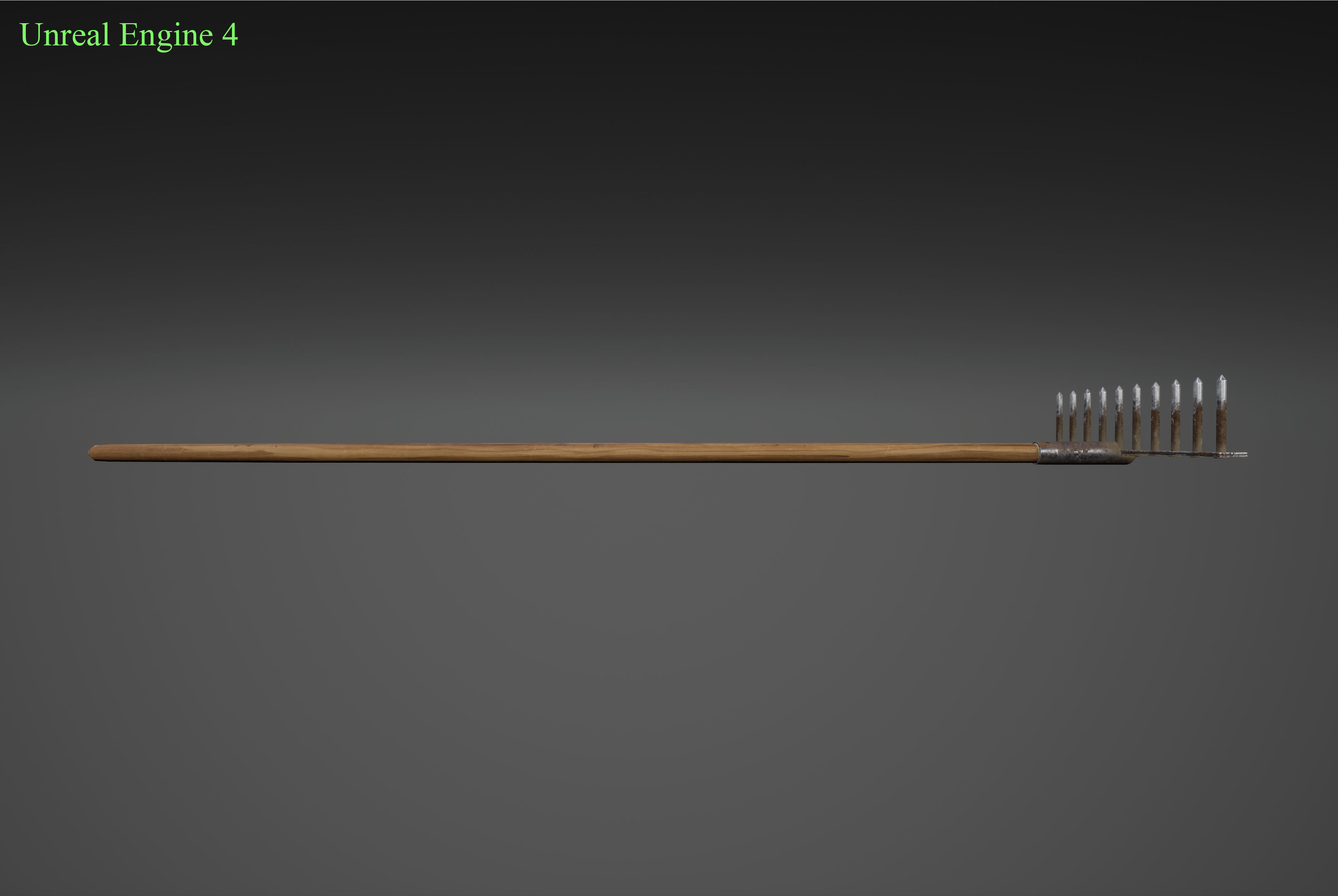 Garden rake Low-poly 3D model_7