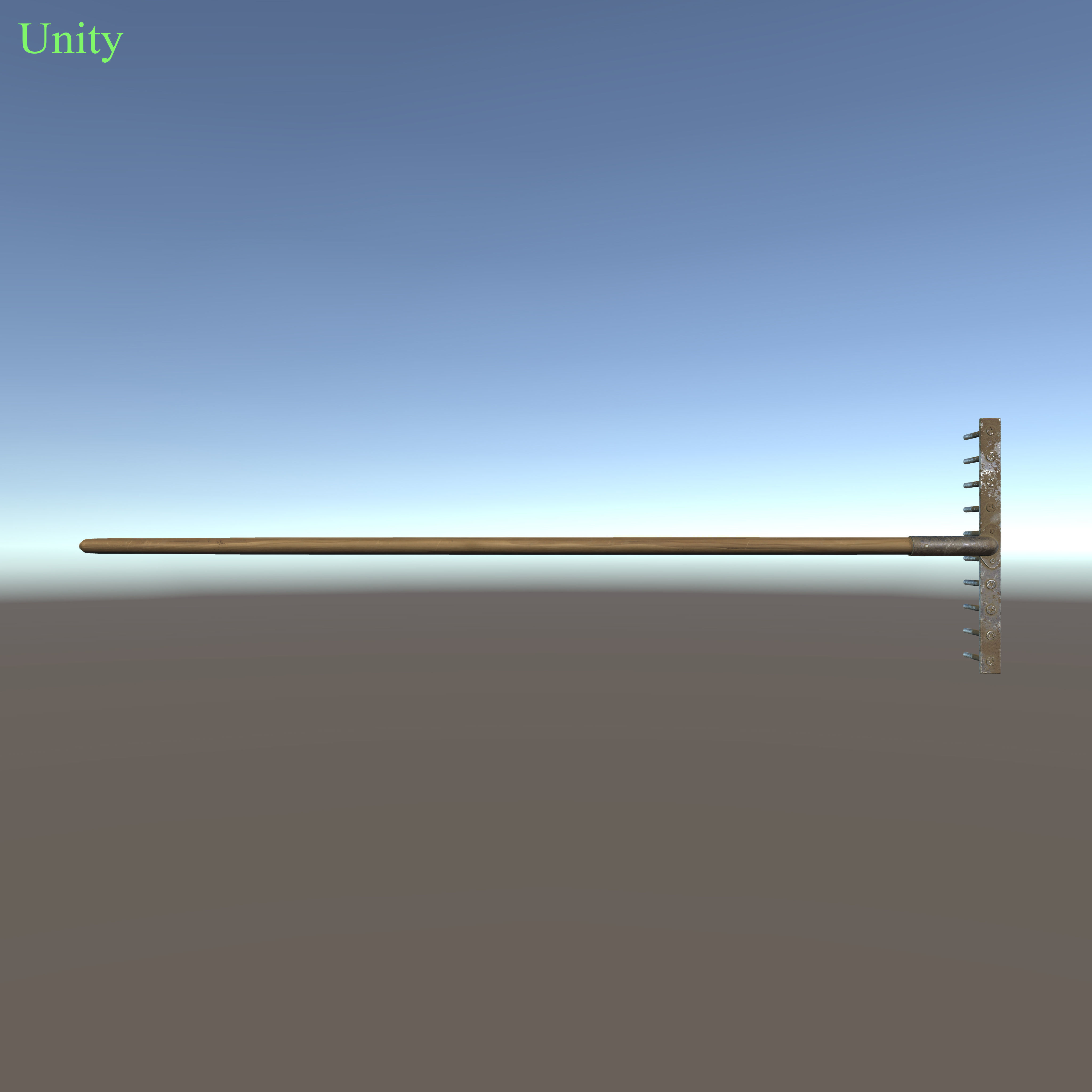 Garden rake Low-poly 3D model_9