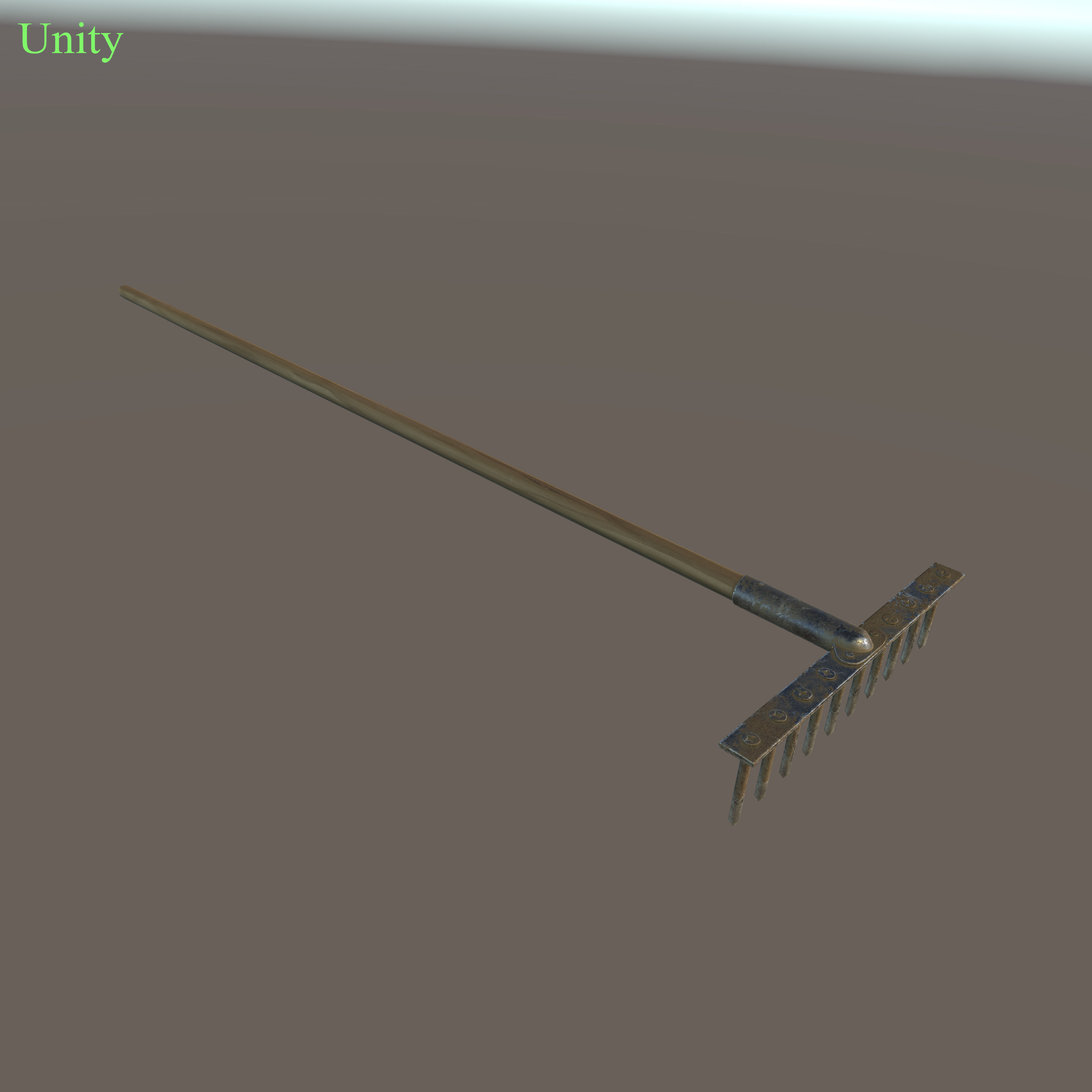 Garden rake Low-poly 3D model_8
