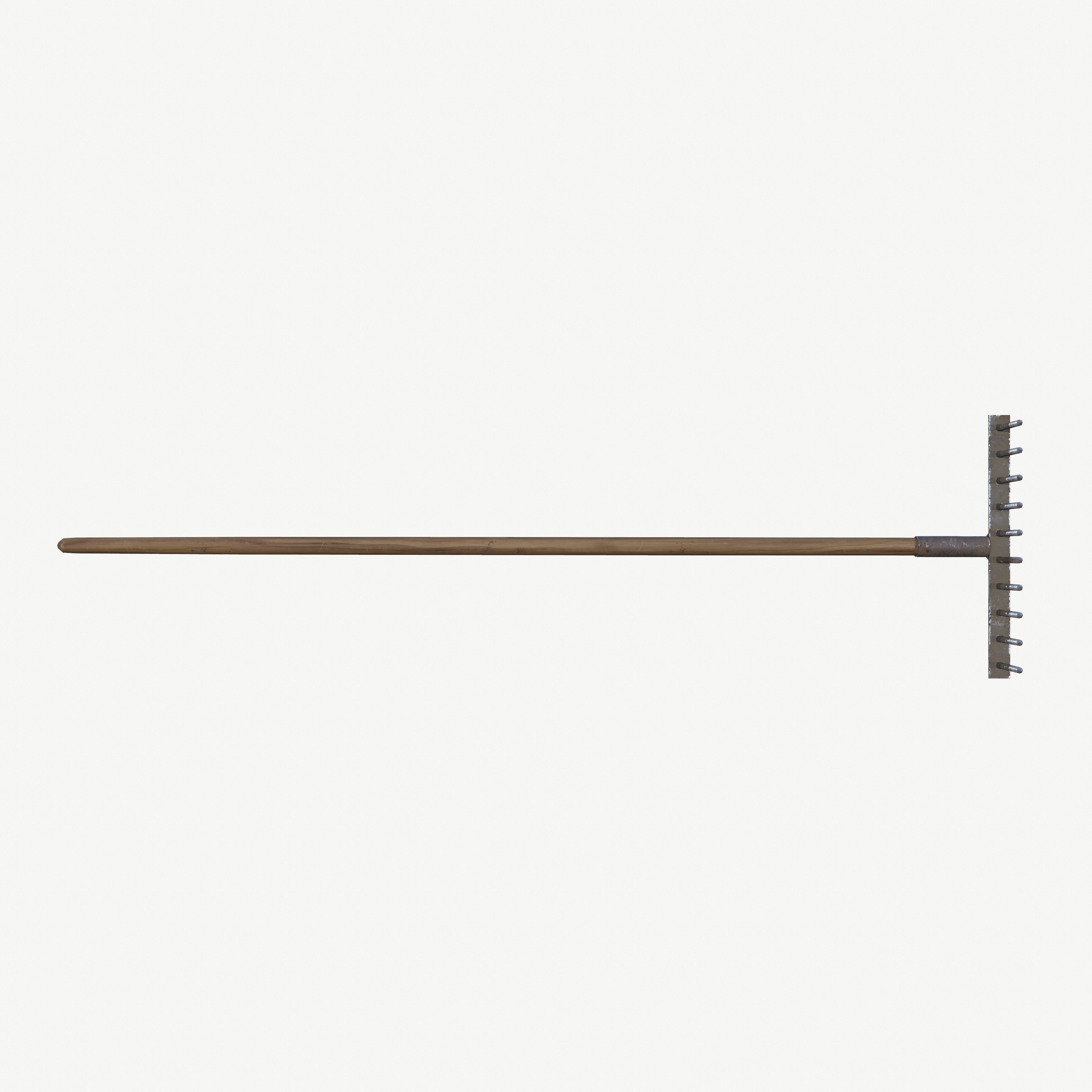 Garden rake Low-poly 3D model_15