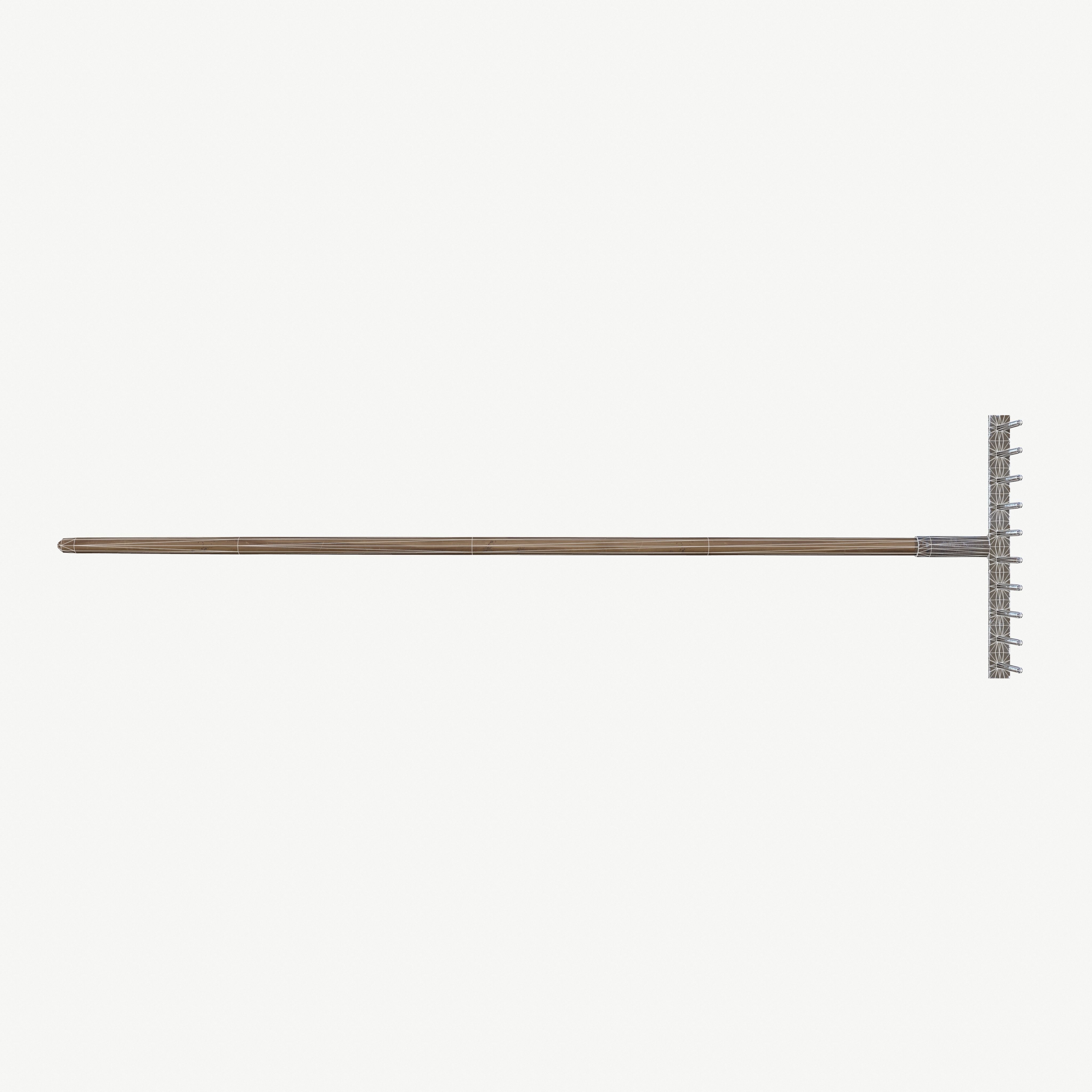 Garden rake Low-poly 3D model_20