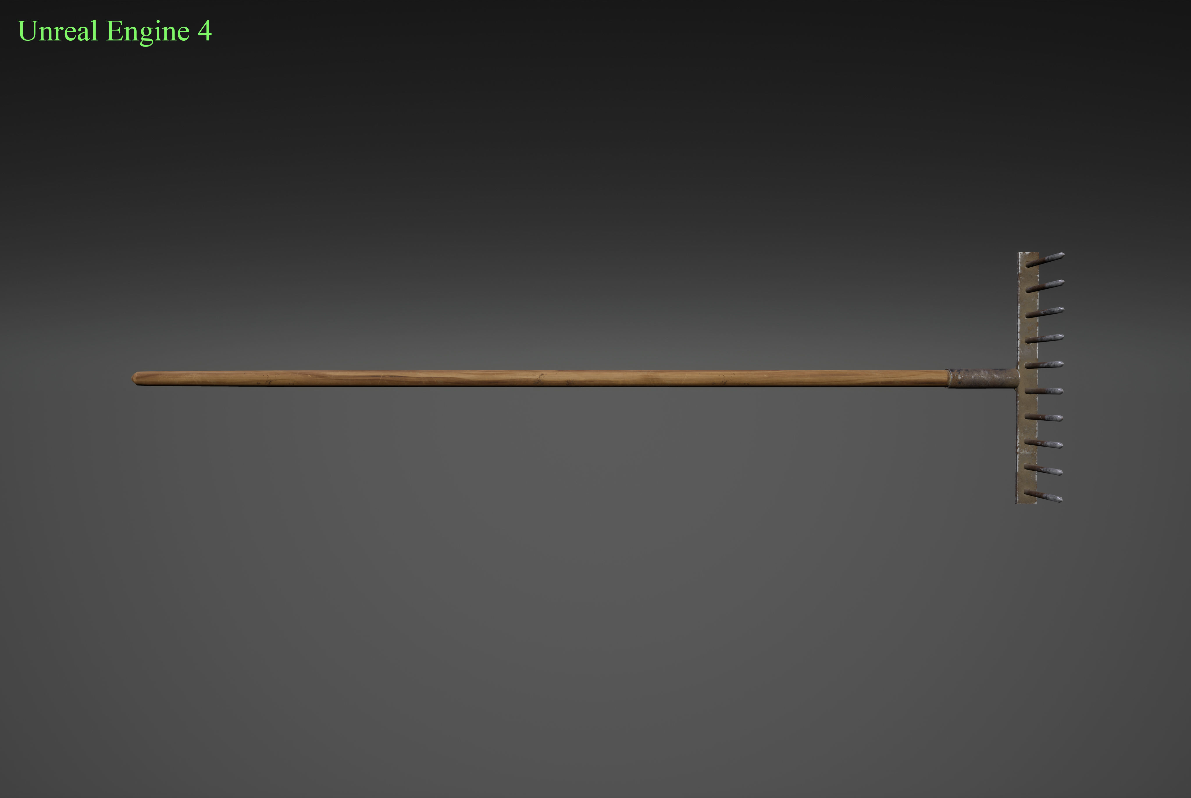 Garden rake Low-poly 3D model_6